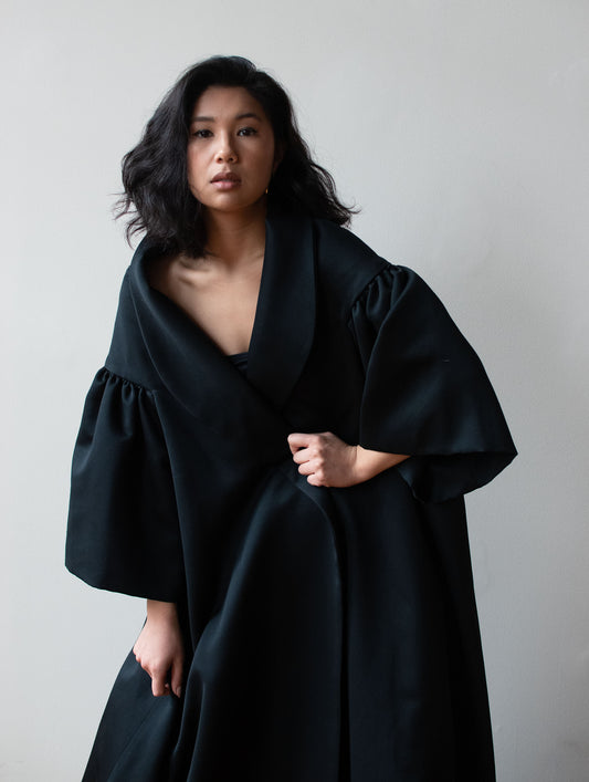 Black Opera Coat | Victor Costa