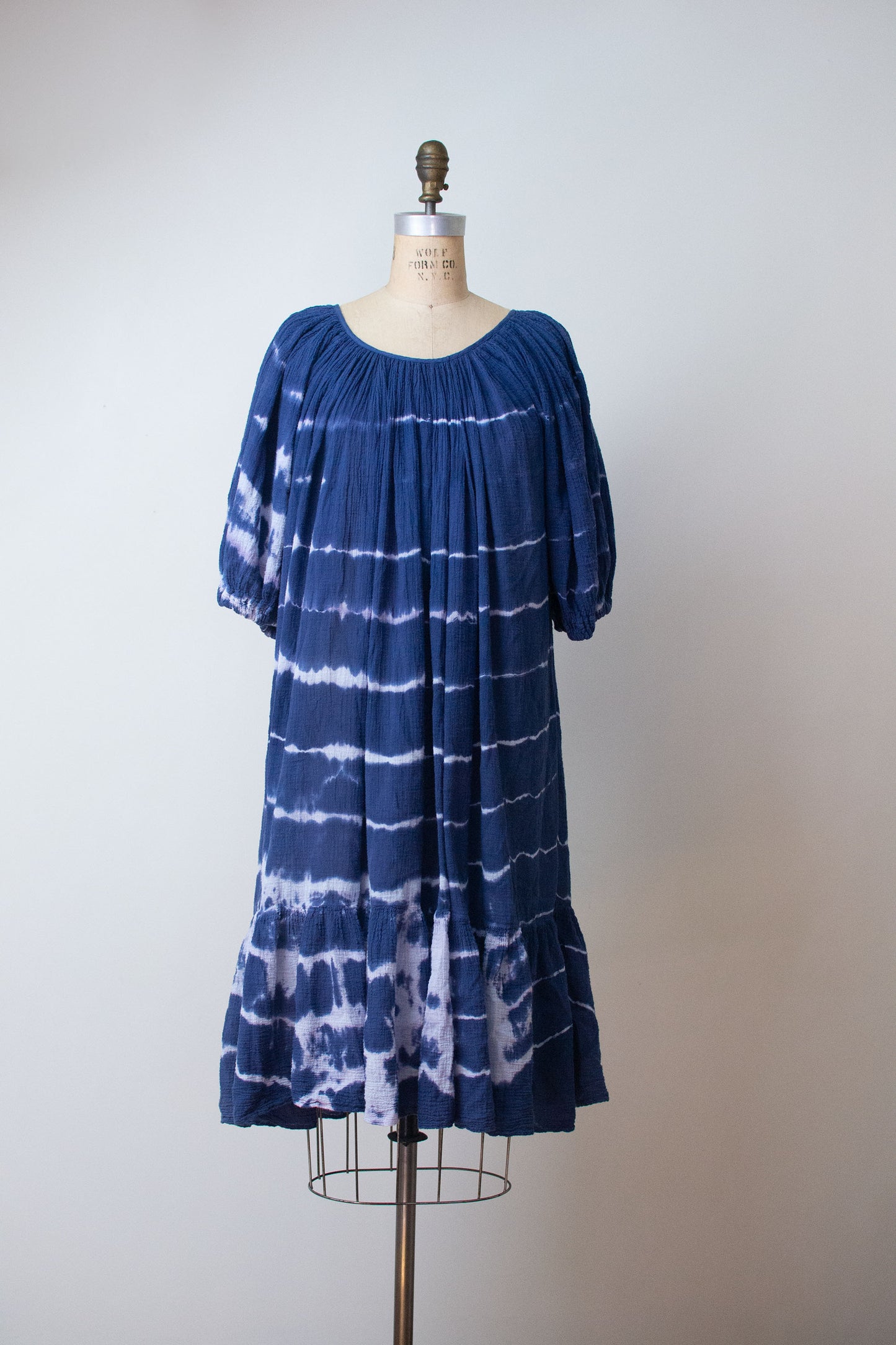 1970s Tie Dye Gauze Dress