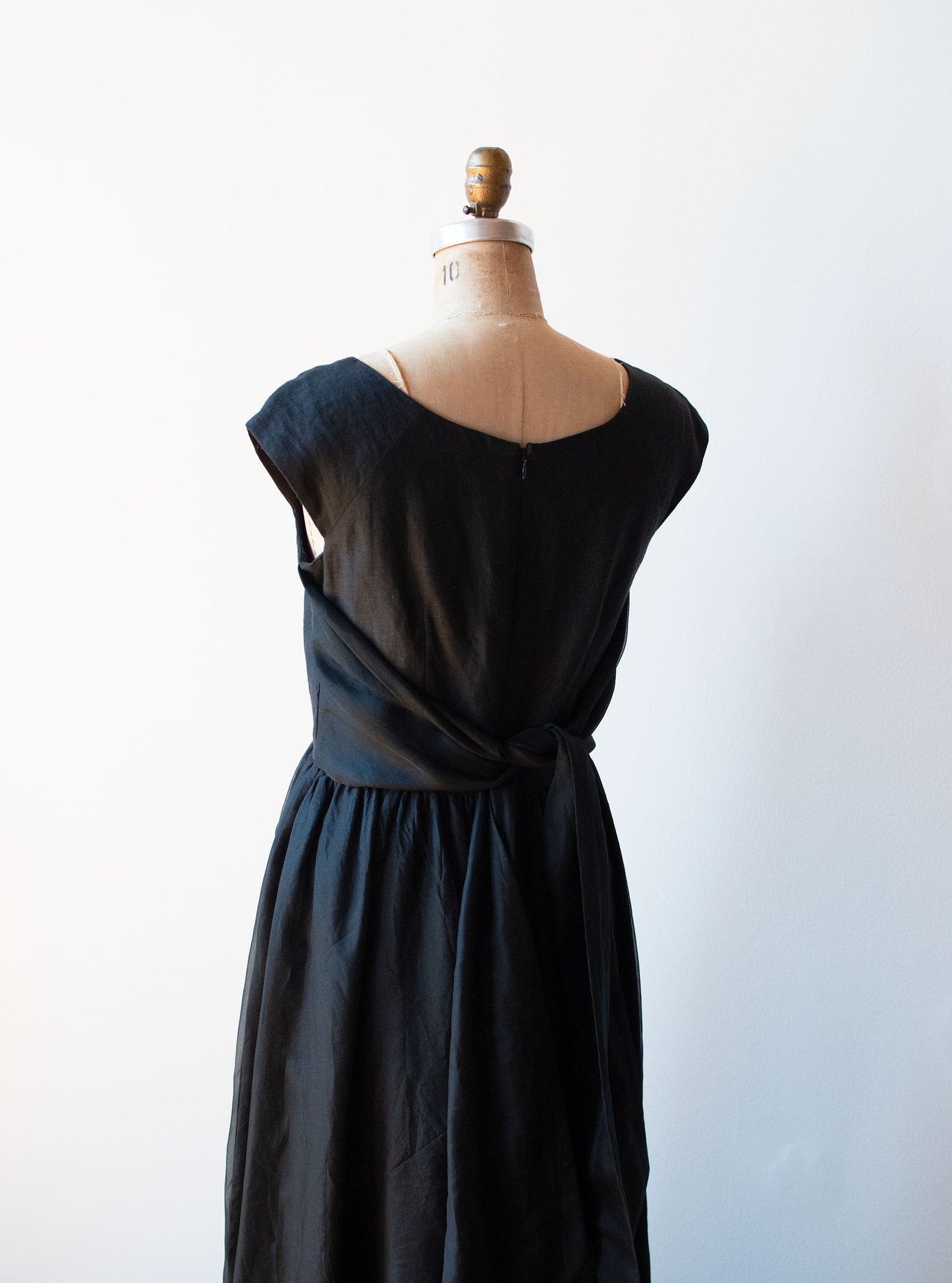 1990s Linen & Organza Dress
