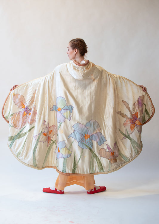 1970s Art-To-Wear Quilted Cape