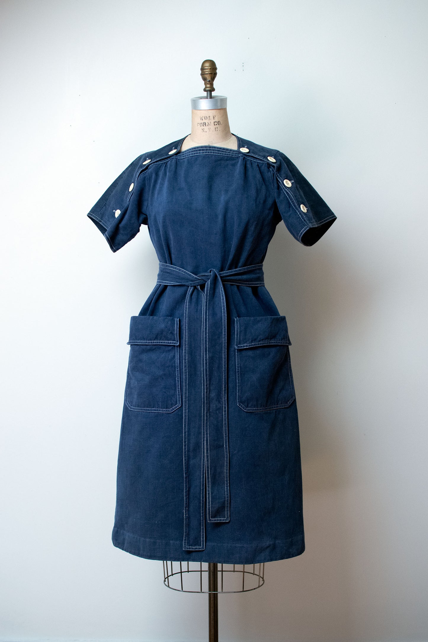 1970s Brushed Denim Dress