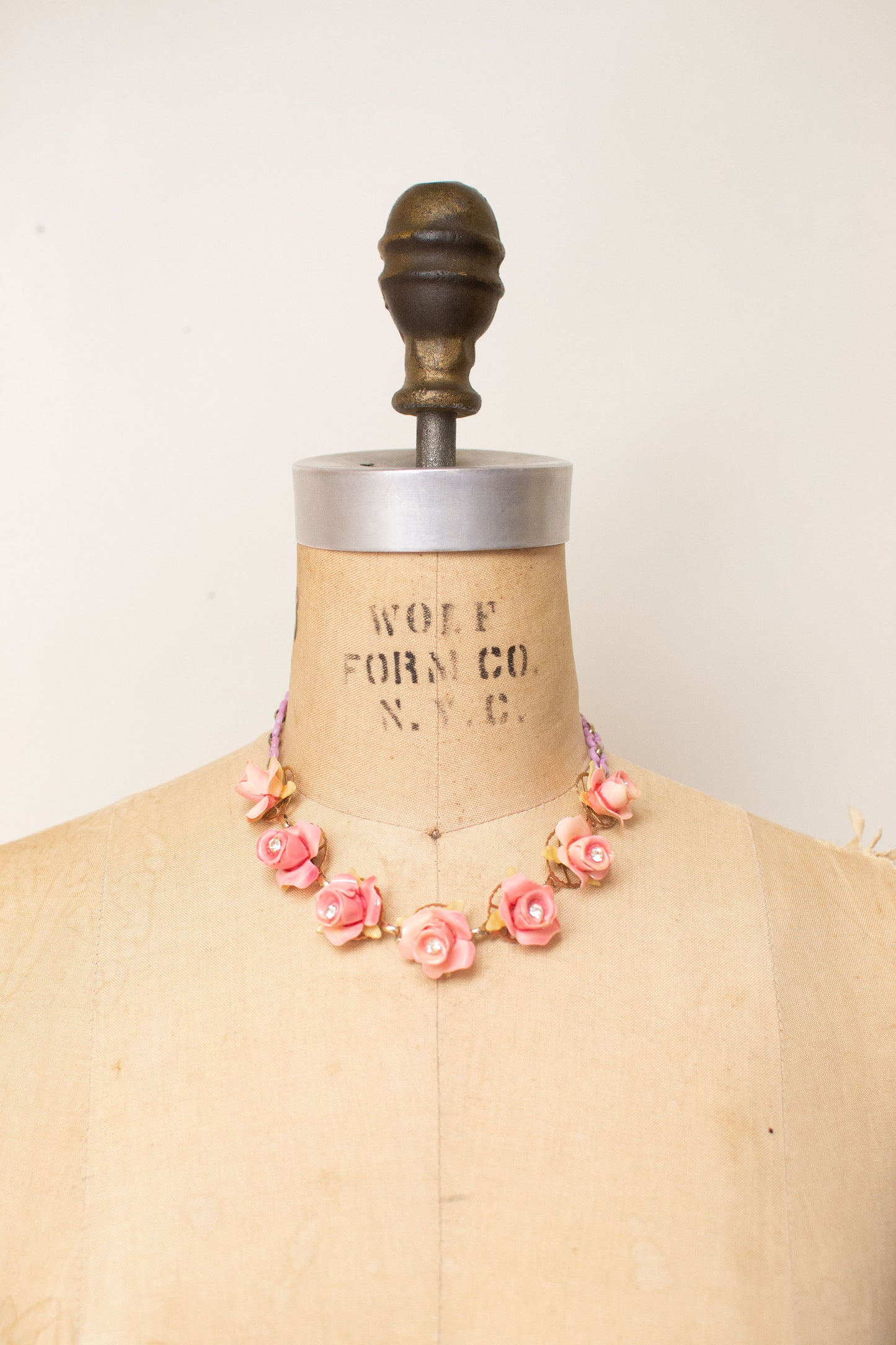 1950s Pink Rosebud Choker & Earrings Set
