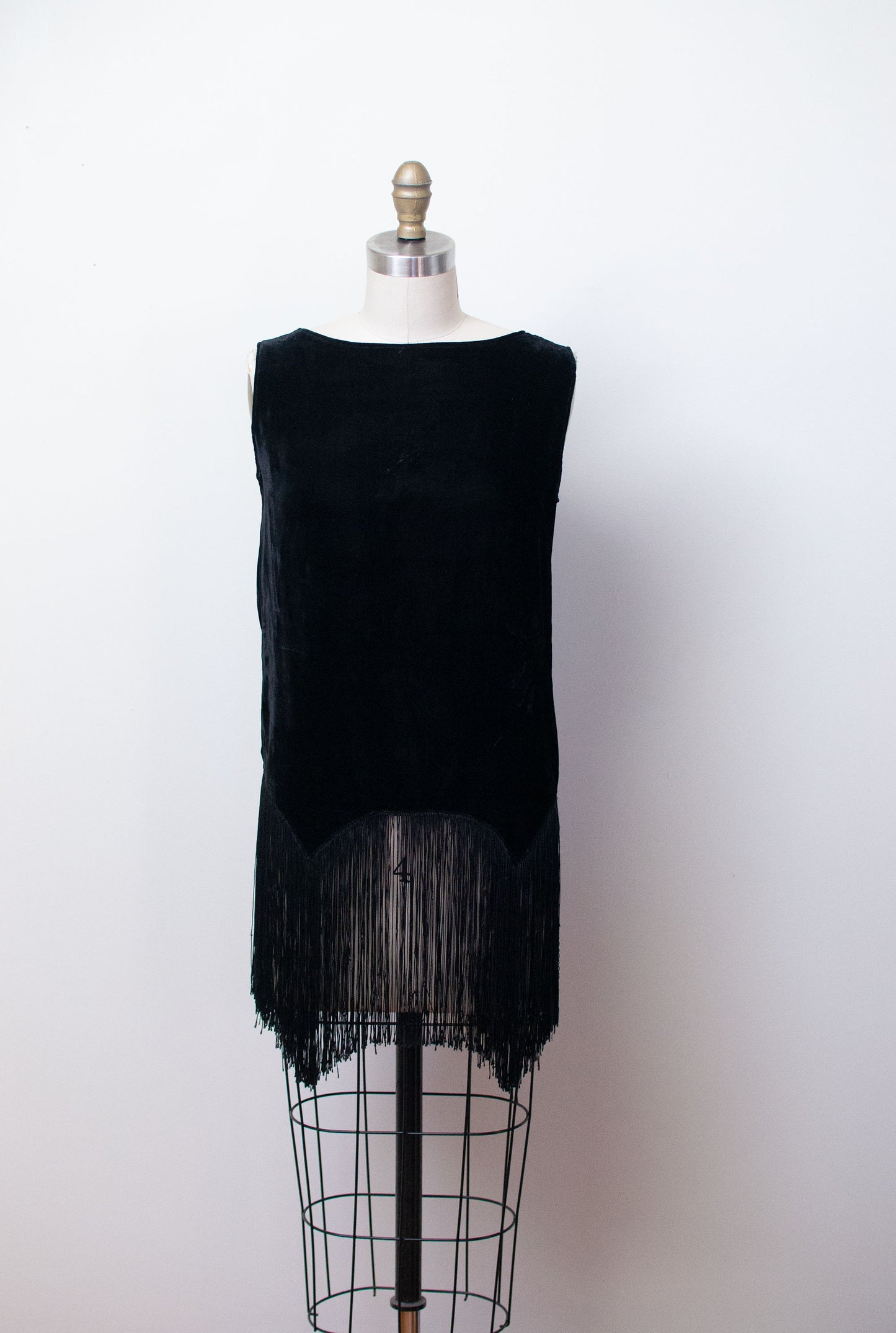 1920s Velvet Fringe Top