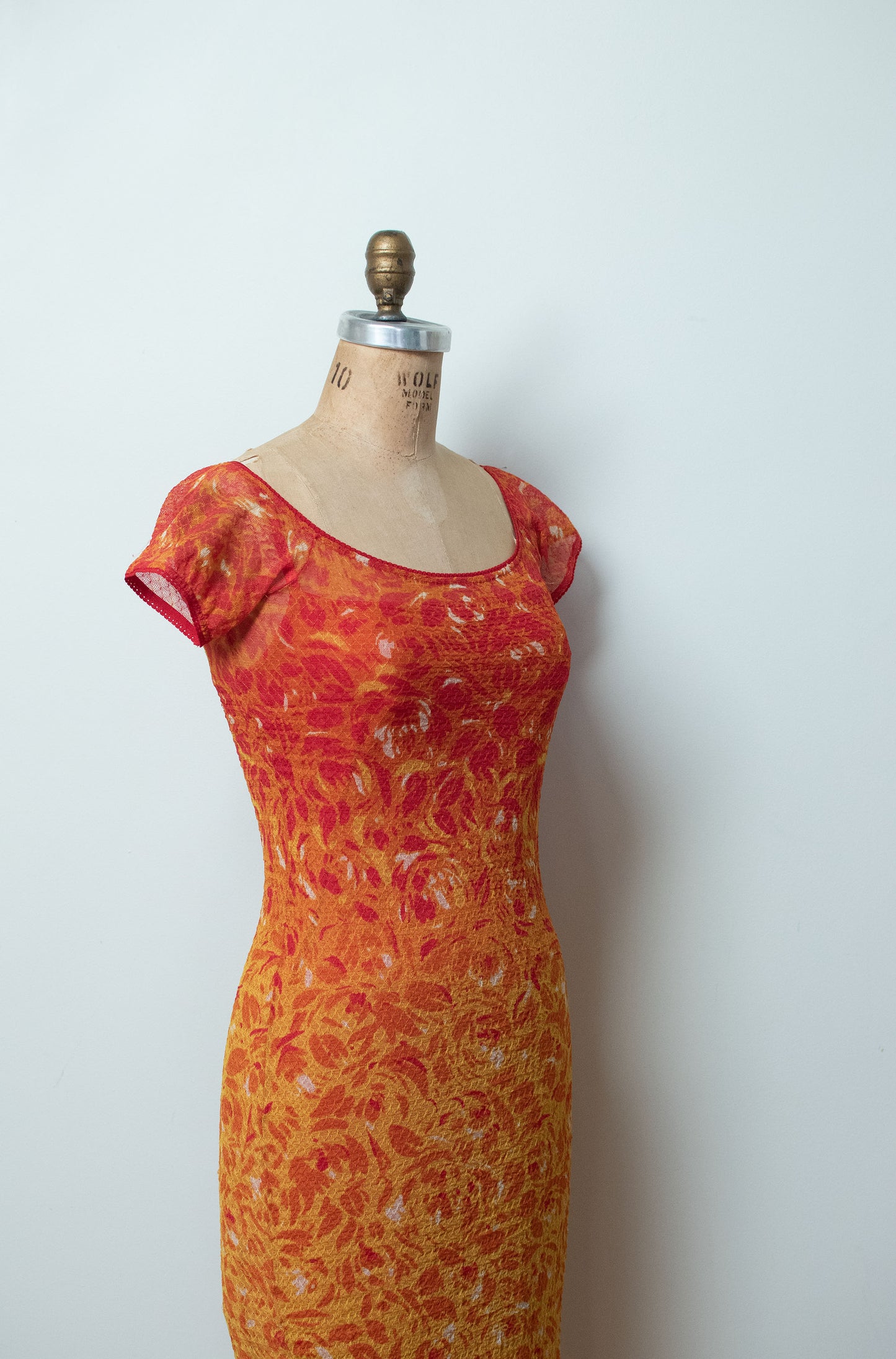 Fiery Floral Print Dress | Vivienne Tam Spring 1998