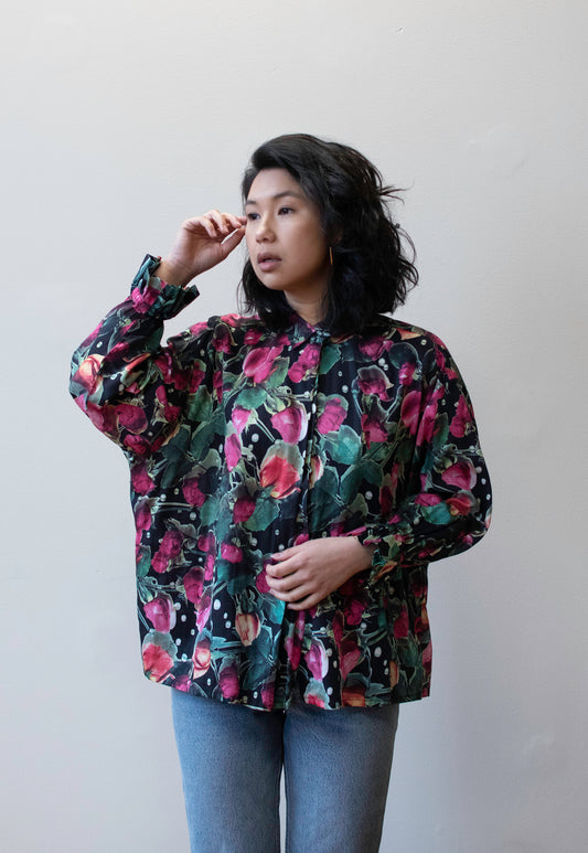 1990s Rose Print Shirt | Chantal Thomass