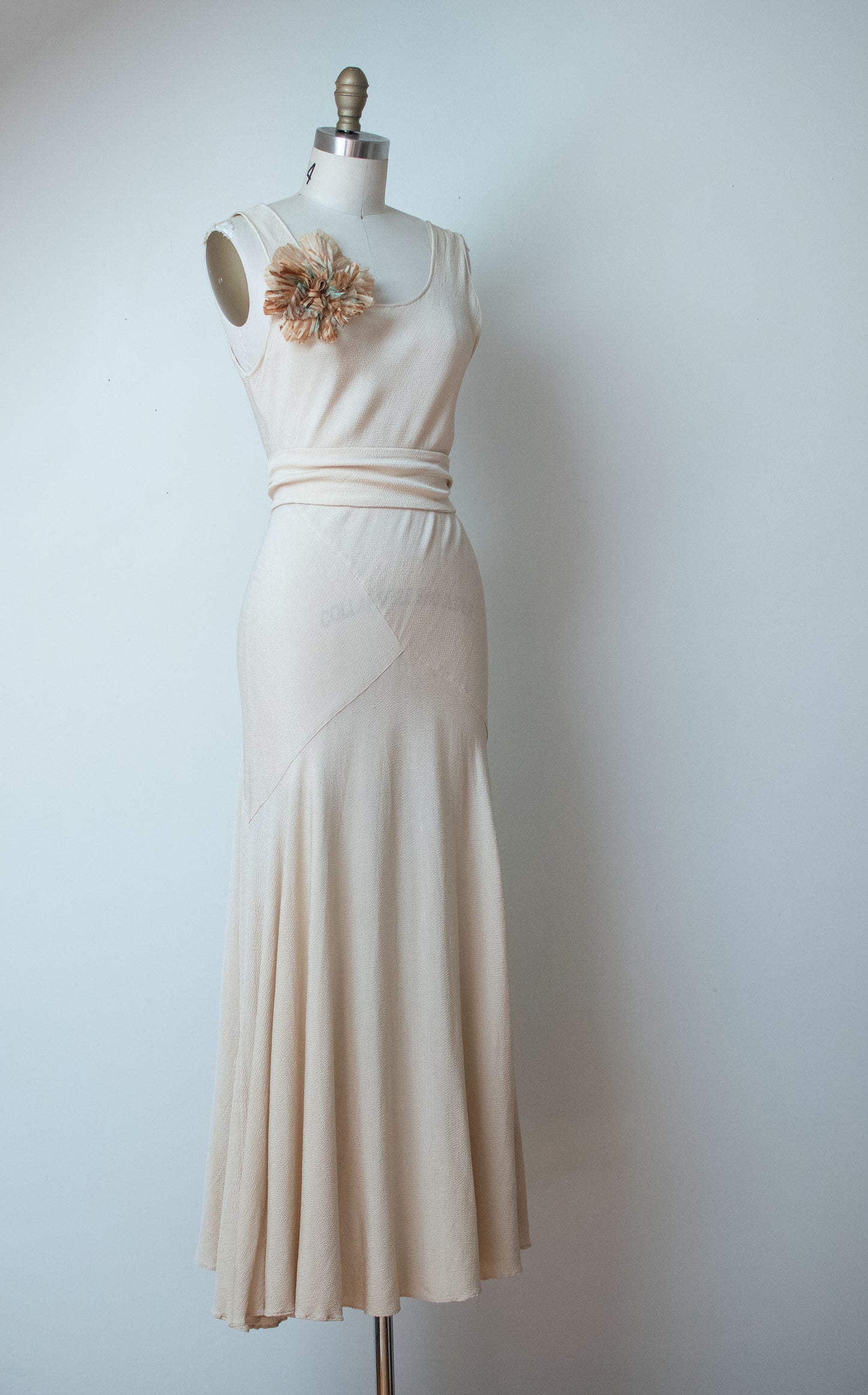 1930s Ivory Crepe Gown