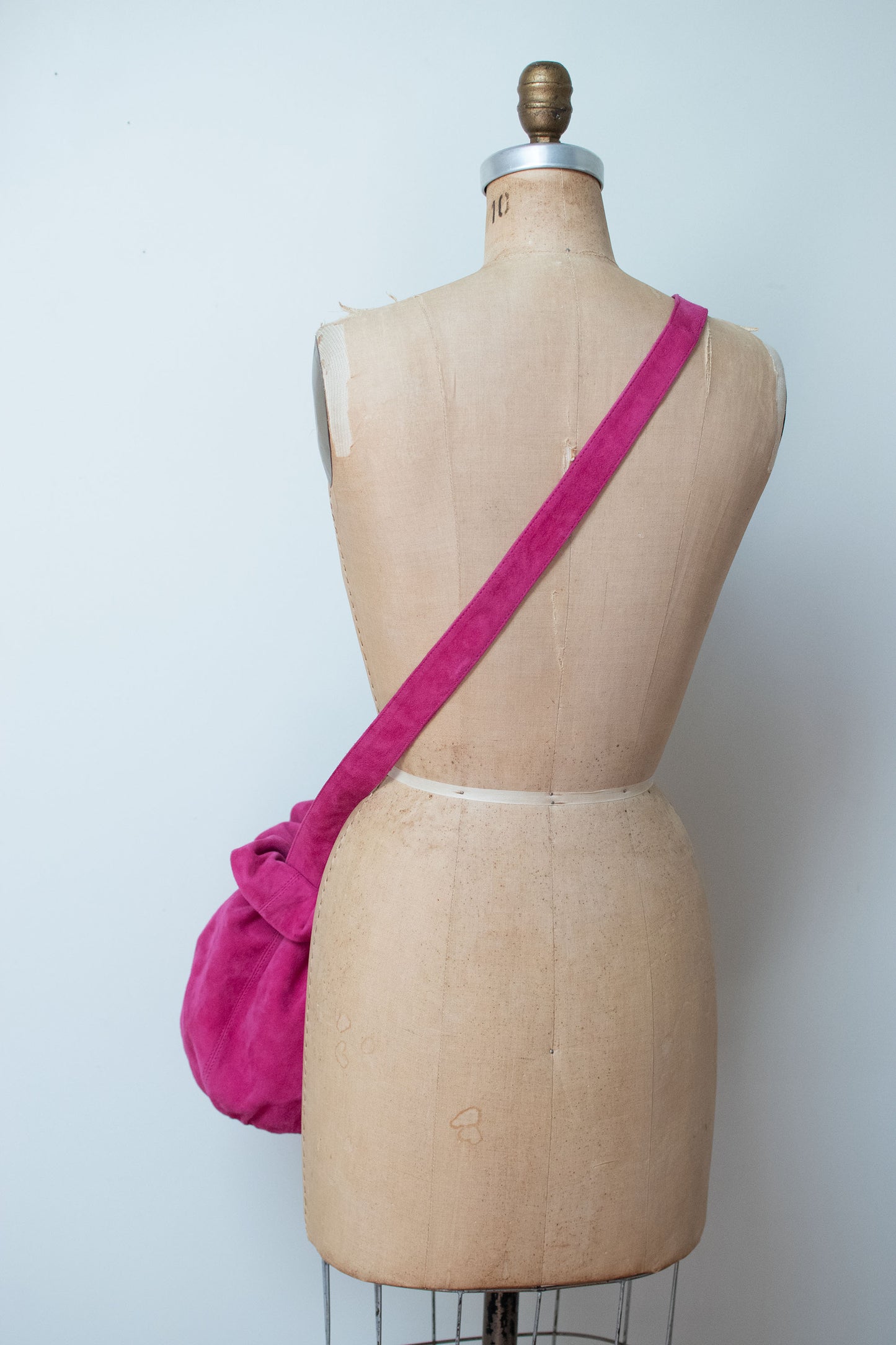 1990s Fuchsia Suede Purse | Donna Karan