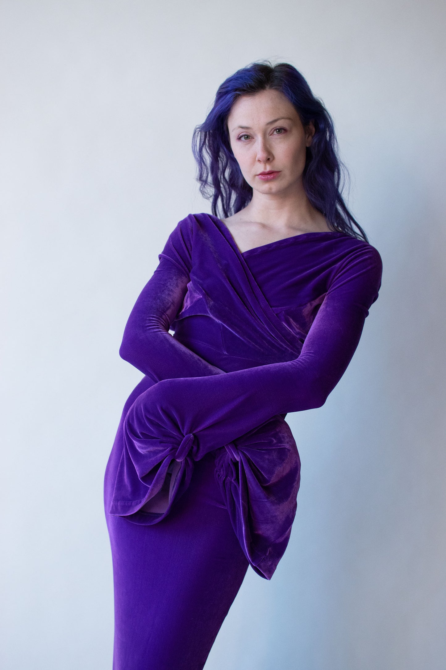 1990s Purple Velvet Dress