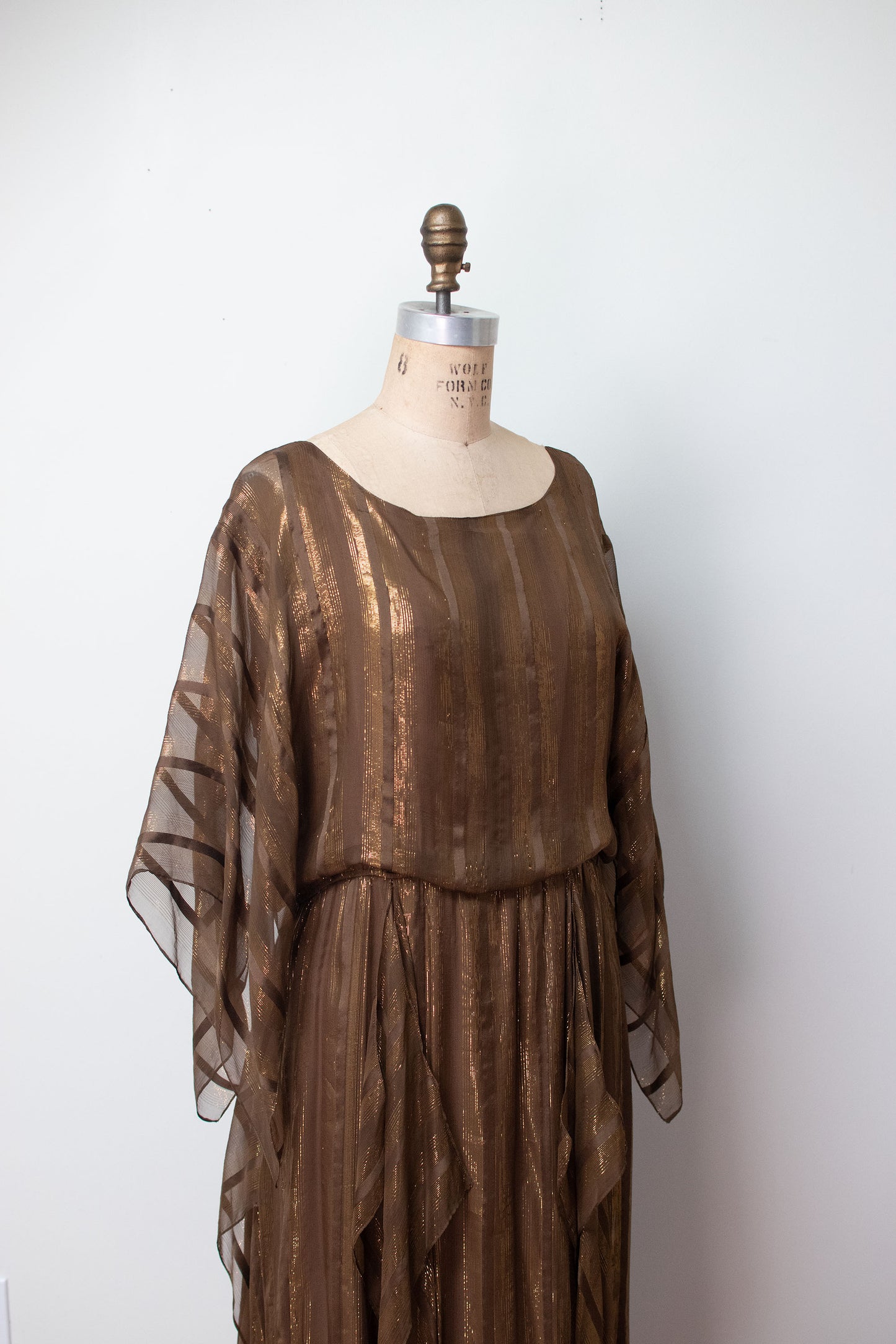 1980s Metallic Silk Dress
