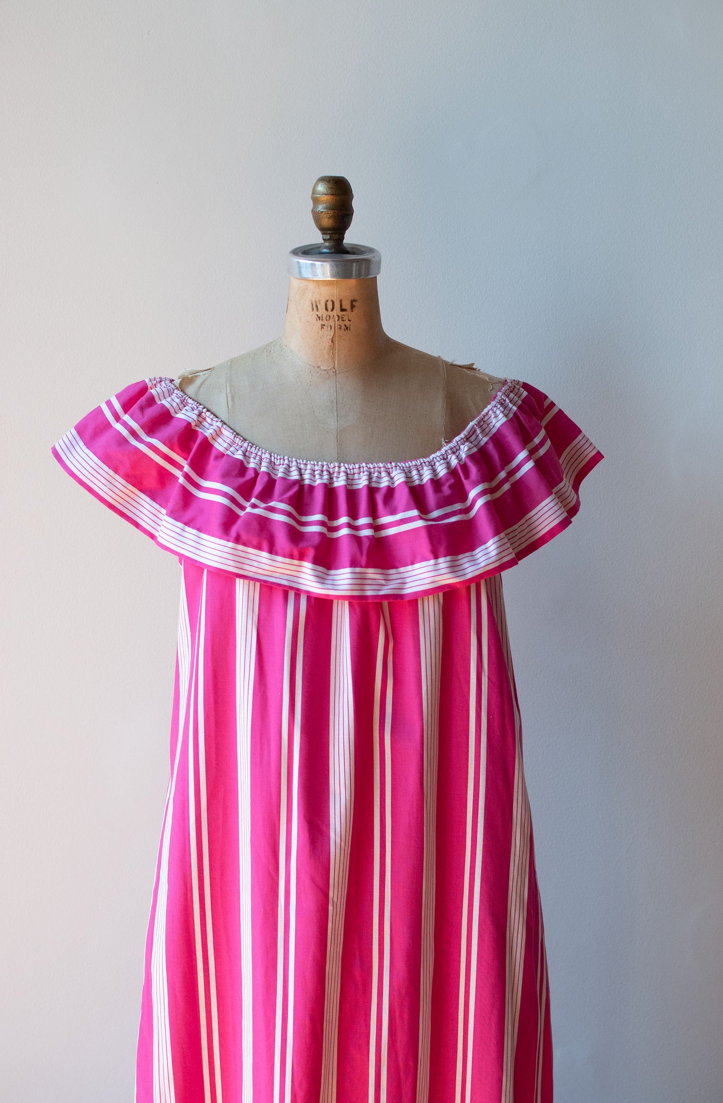 1980s Pink Striped Dress | David Brown