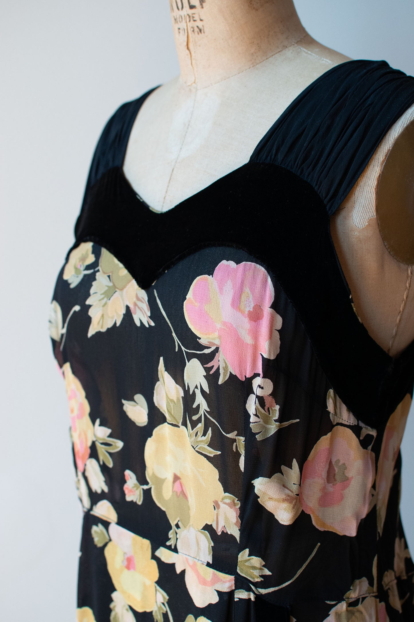 1990s Floral Print Dress
