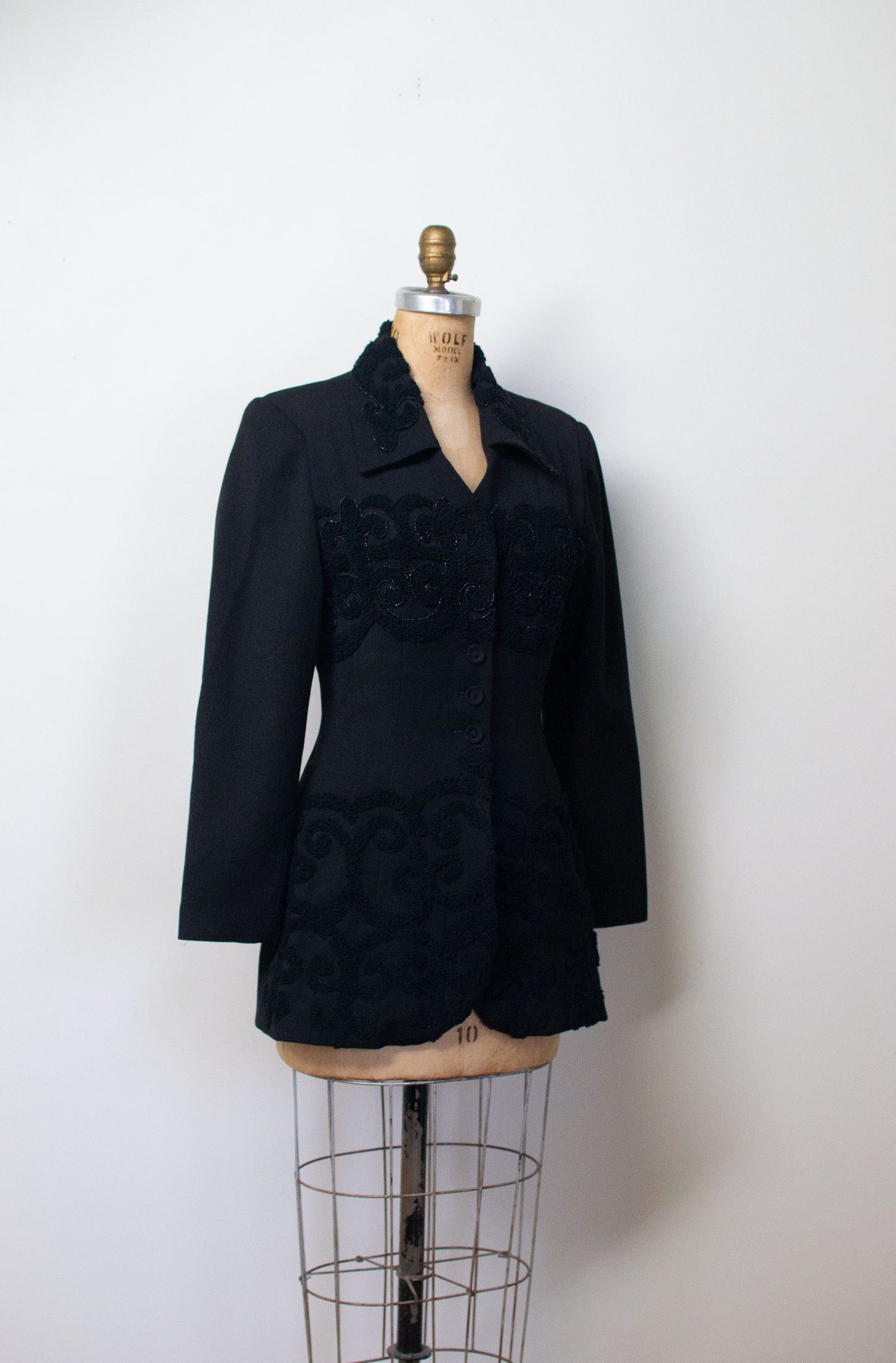 1940s Black Boucle Jacket