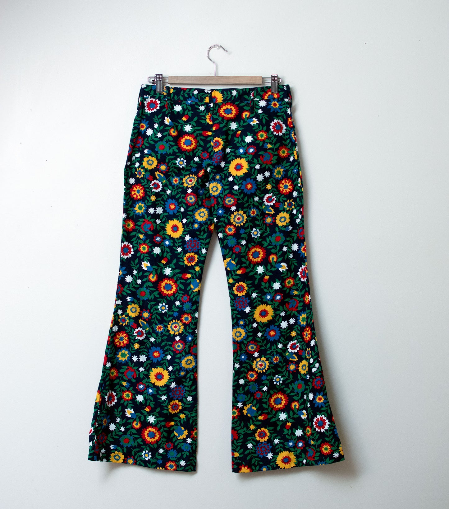 1960s Floral Print Bell Bottoms