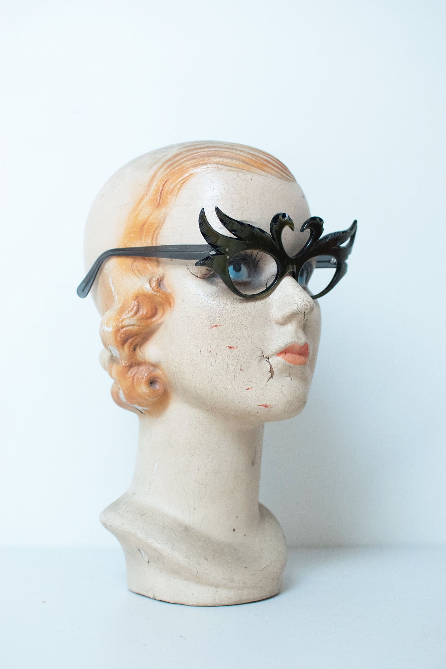 1950s Carved Swan Eyeglasses