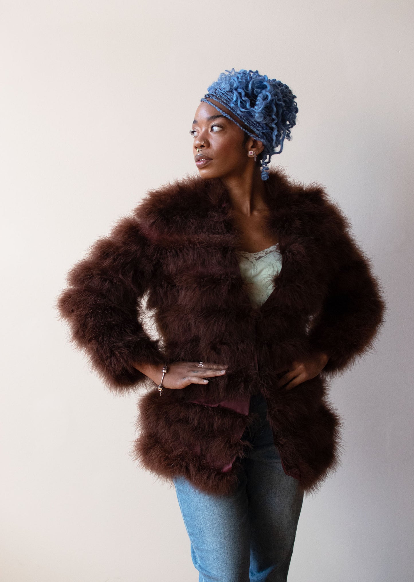 1980s Feather Coat | Emily Wetherby