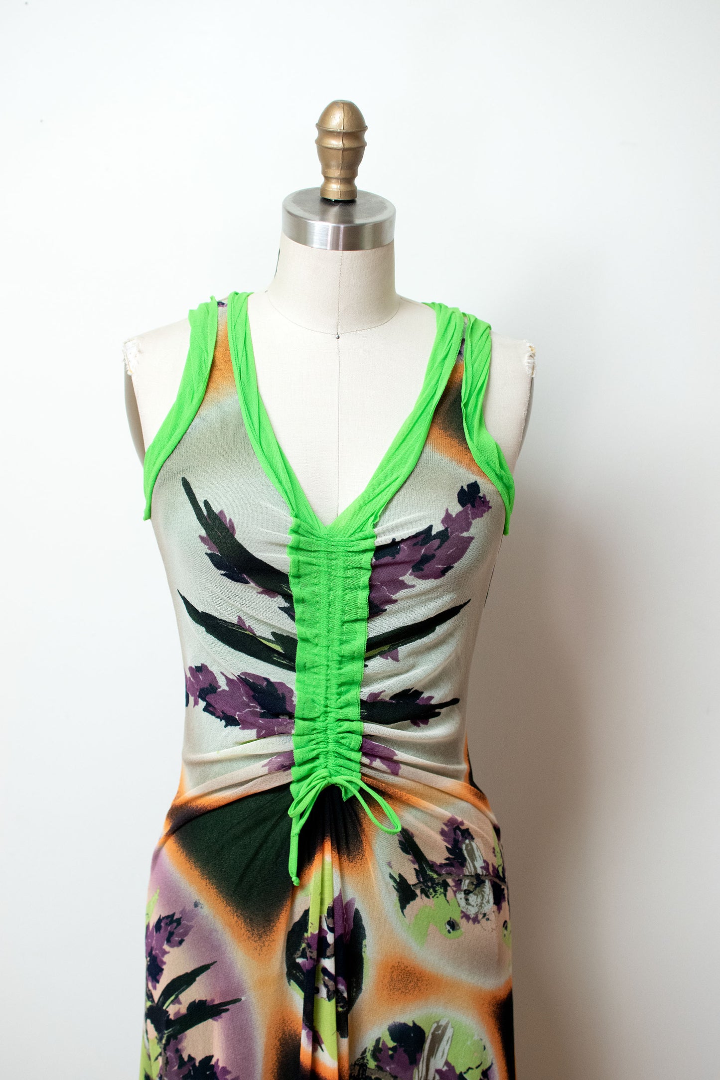 Parrot Print Mesh Dress | Jean Paul Gaultier