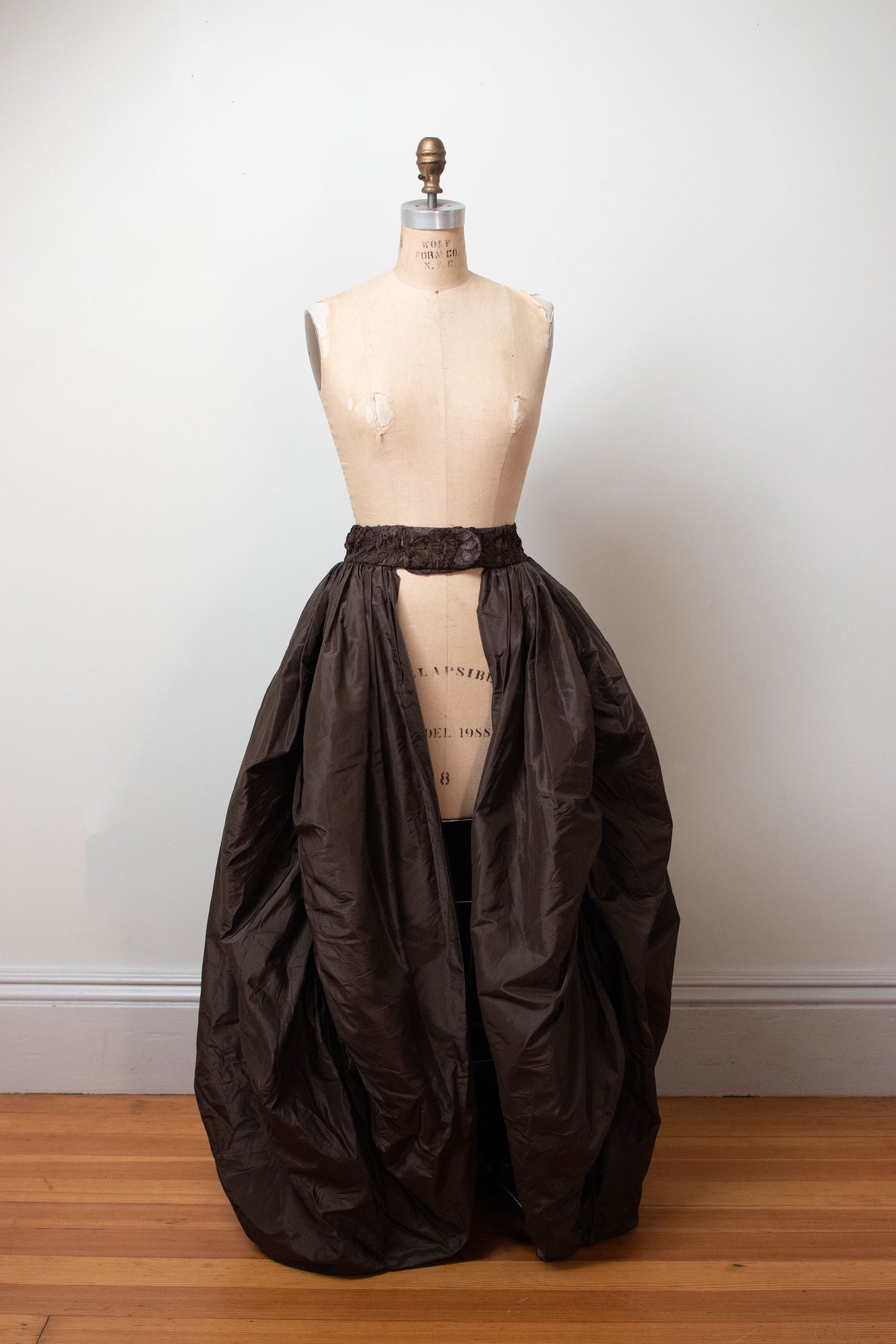 1980s Brown Silk Overskirt