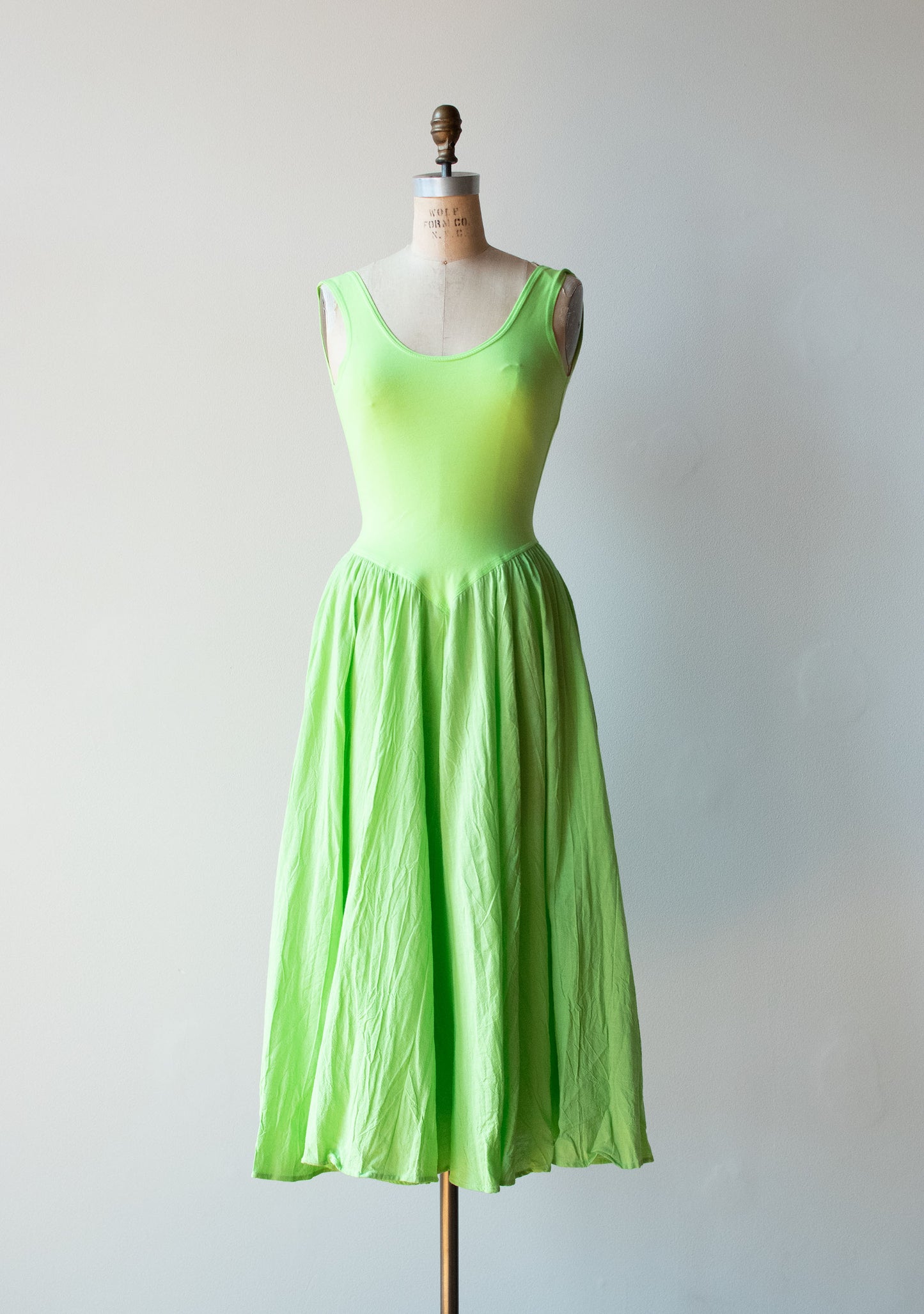 1990s Neon Green Dress