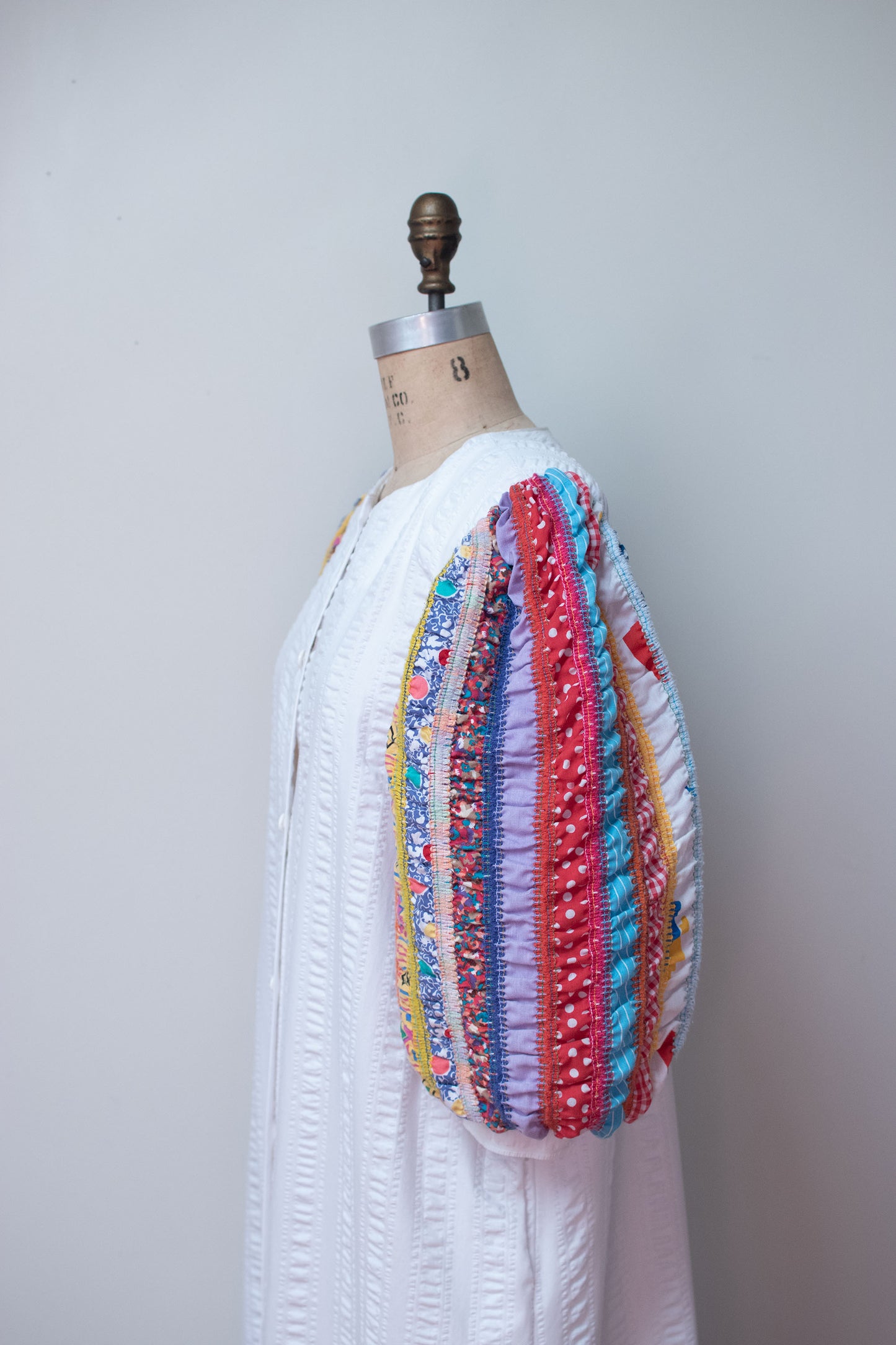 1980s Puff Sleeve Cotton Dress | David Brown