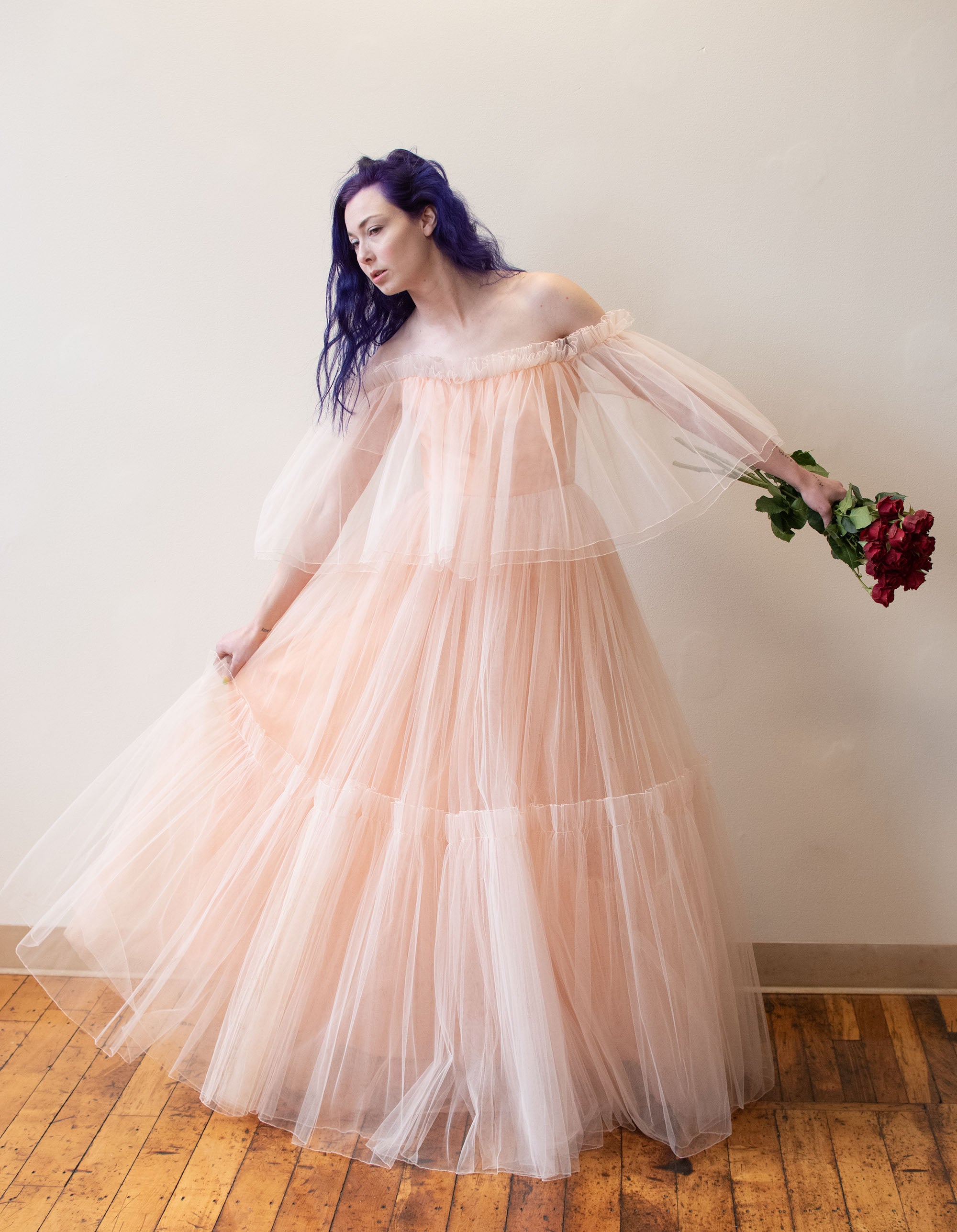 Peach 2025 tulle dress