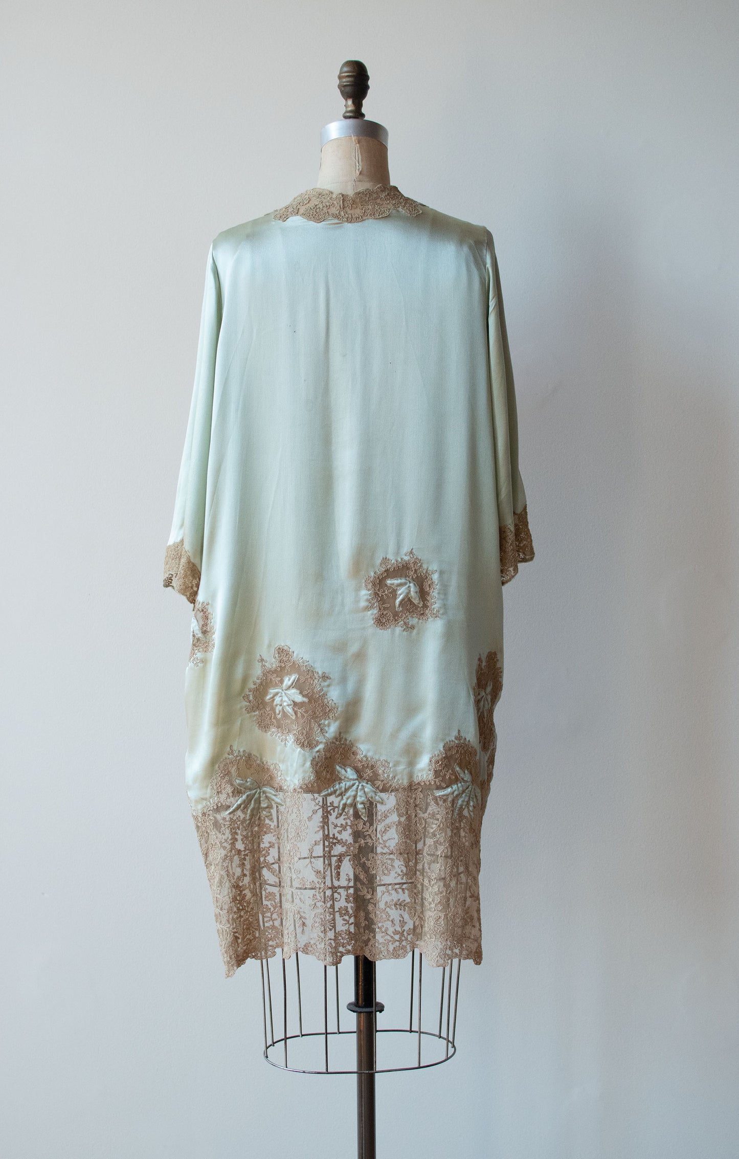 1920s Pistachio Silk Robe