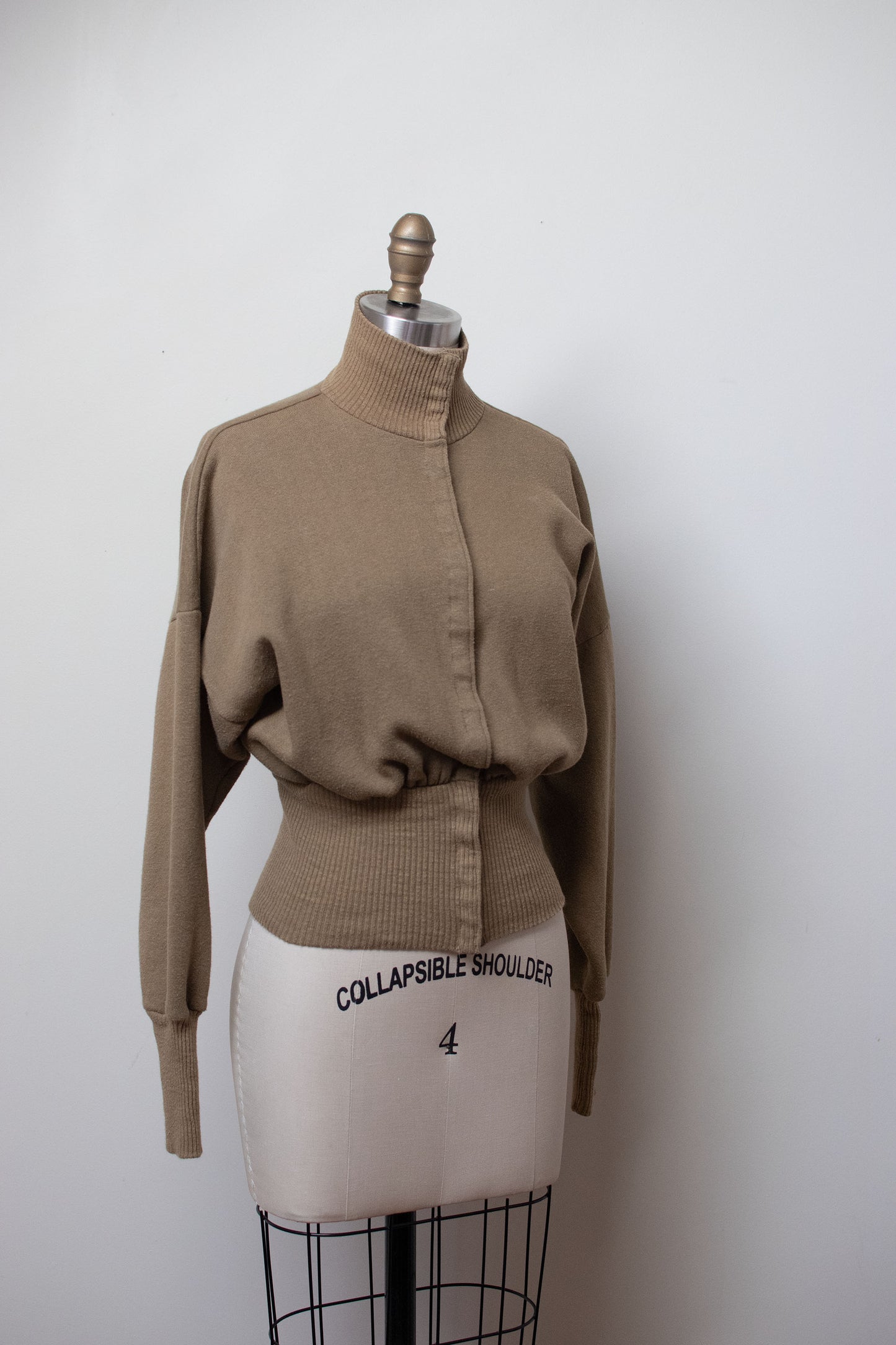 1980s Olive Green Sweatshirt | Norma Kamali