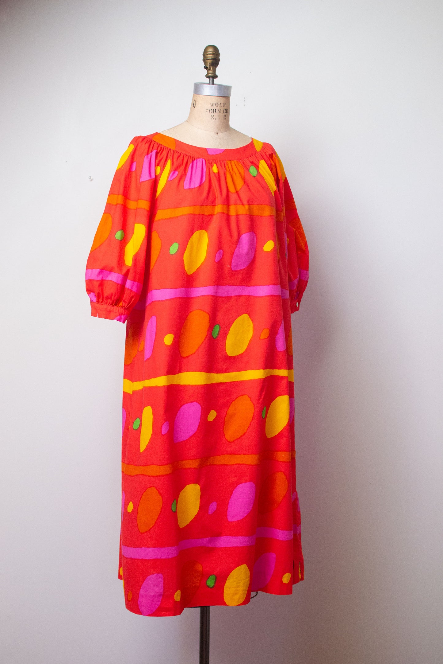 1980s Orange Polka Dot Dress | Marimekko