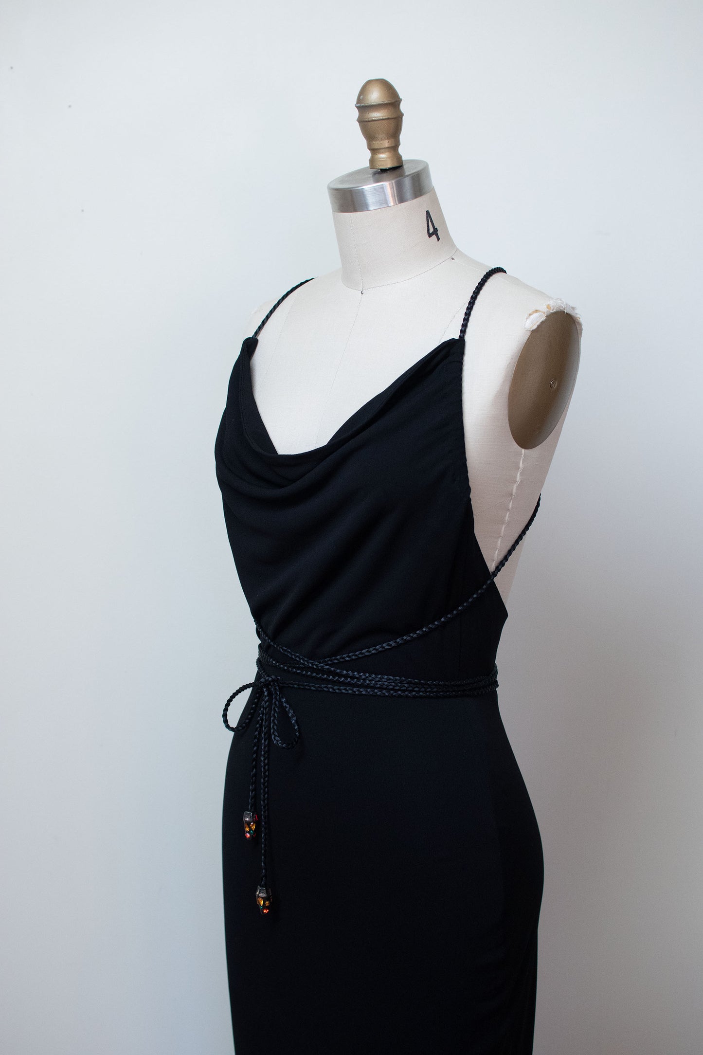 1990s Black Braided Strap Dress | Todd Oldham