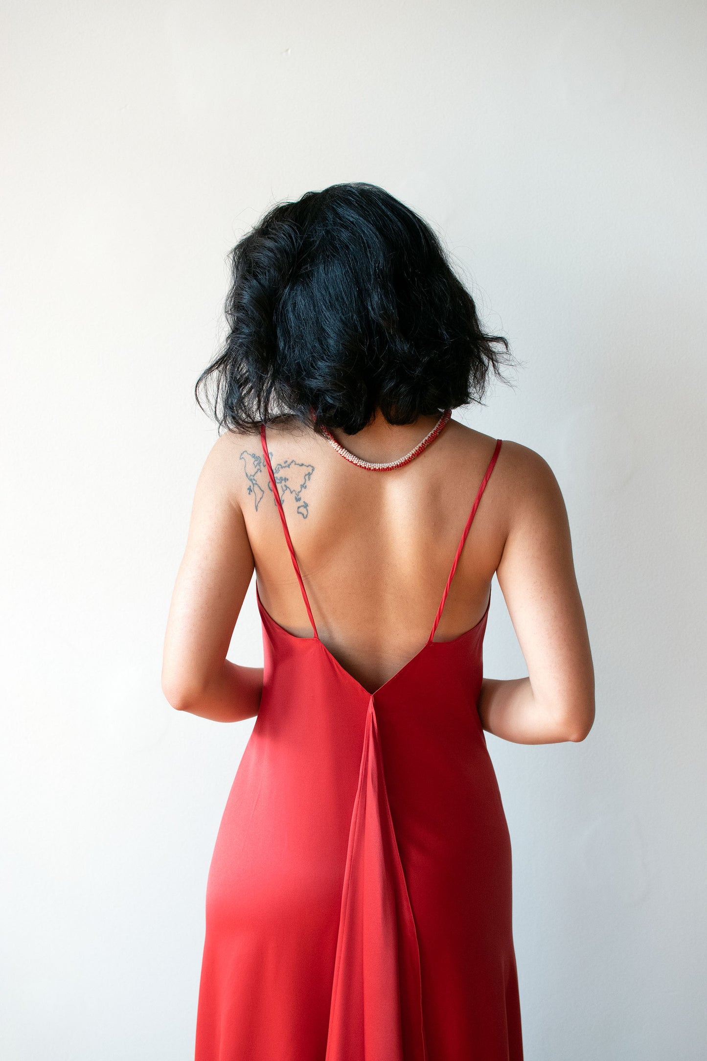 Red Silk Slip Dress | Donna Karan
