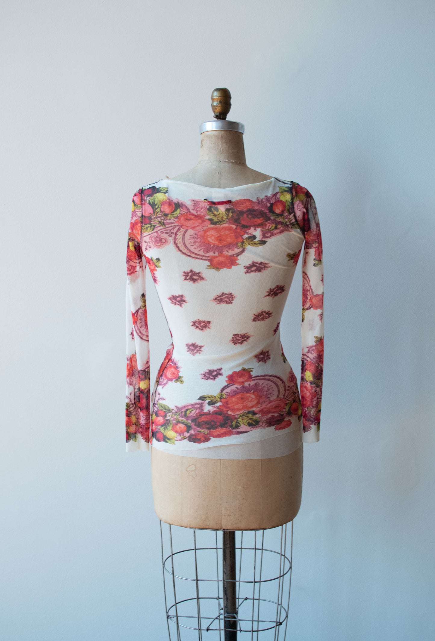 Floral Print Mesh Shirt | Jean Paul Gaultier