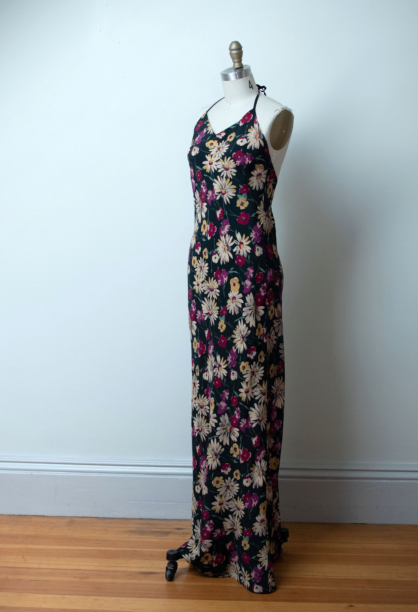 1930s Silk Floral Print Dress