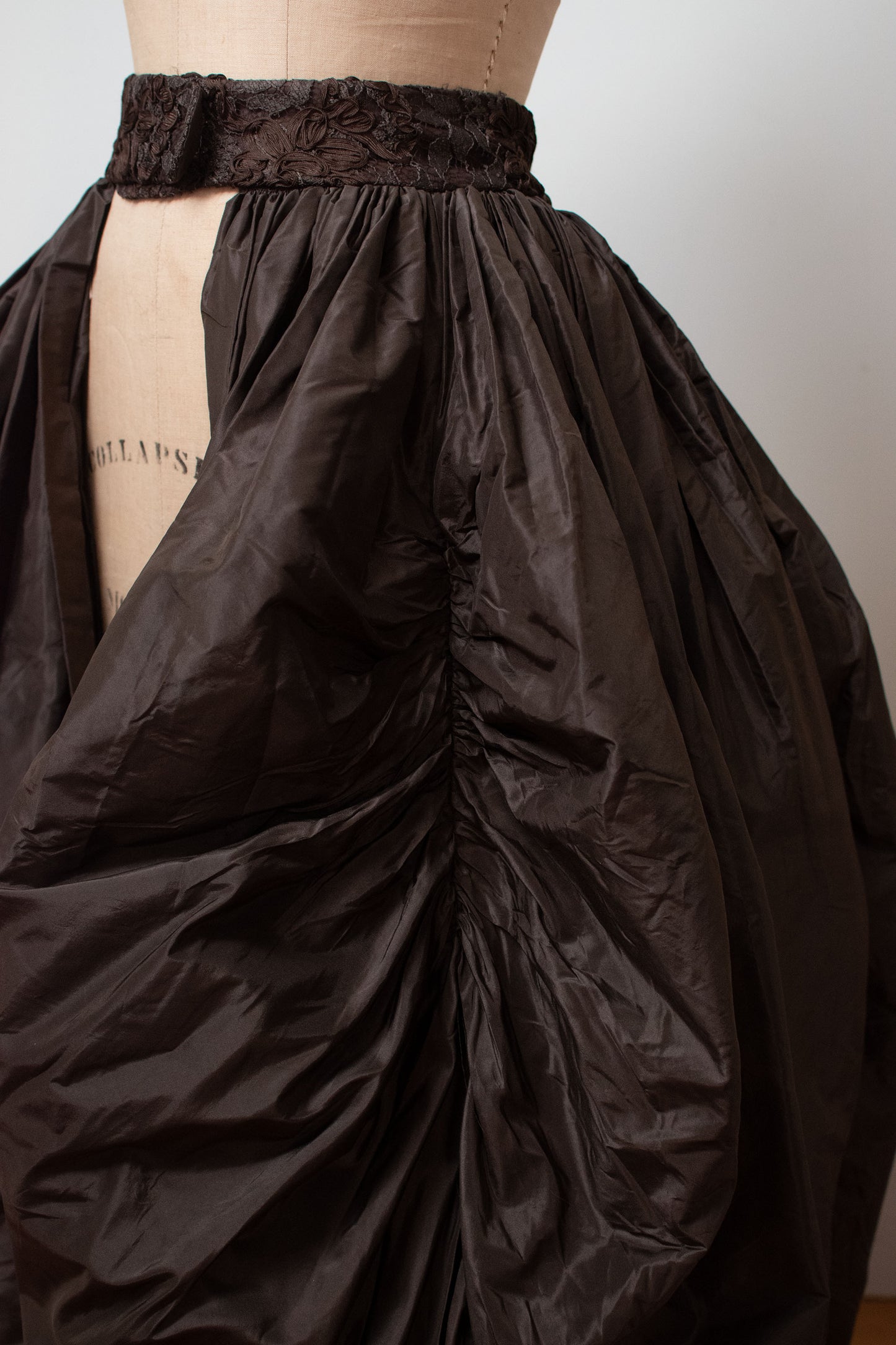 1980s Brown Silk Overskirt