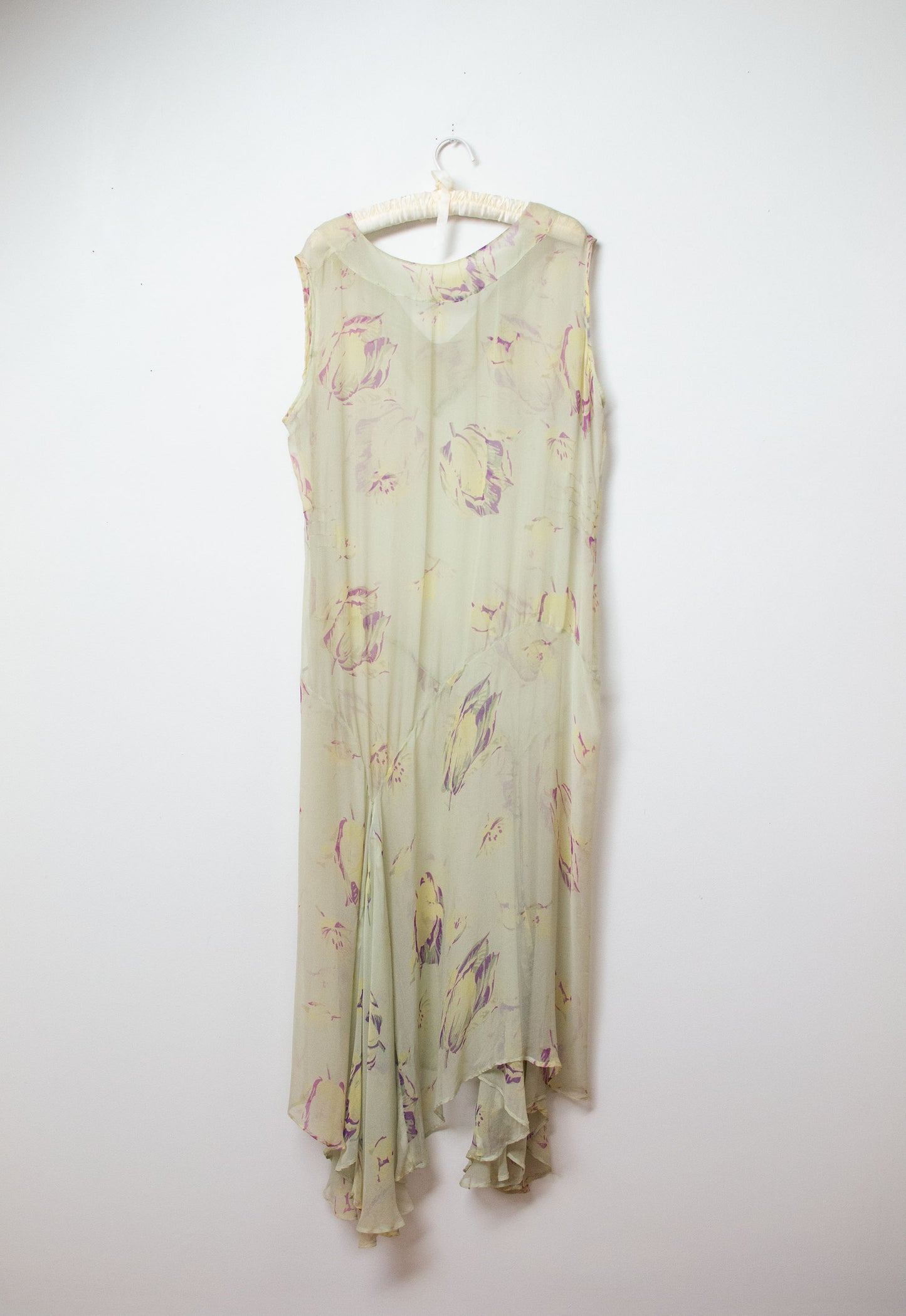 1920s Floral Print Chiffon Dress | AS IS