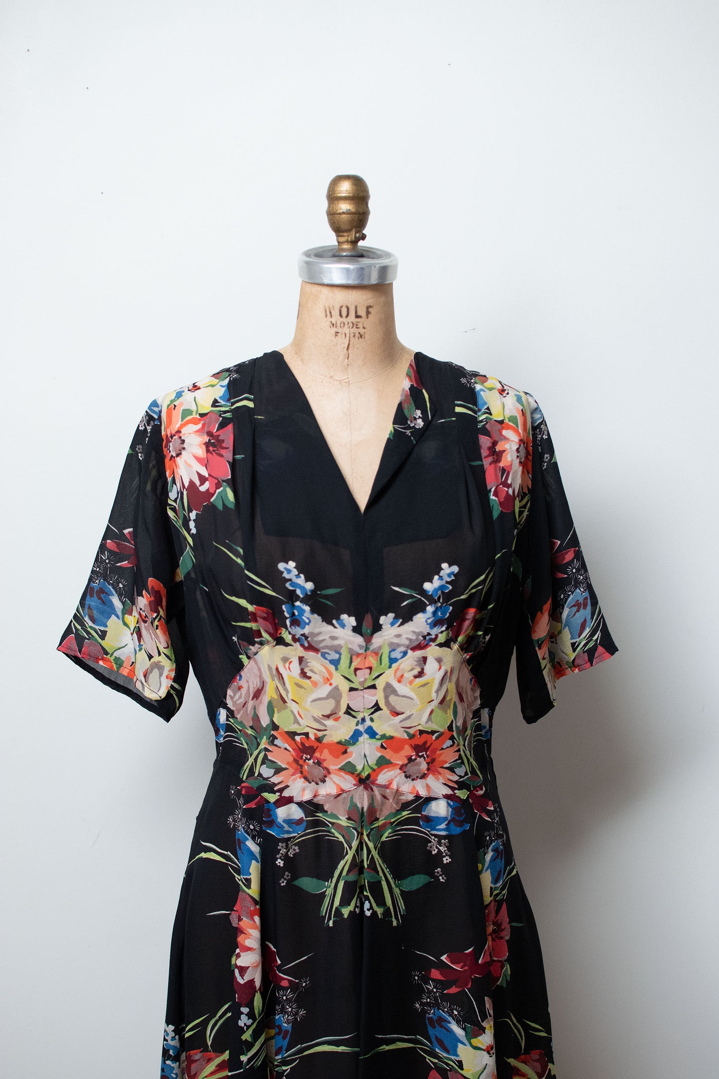 1940s Floral Print Dress