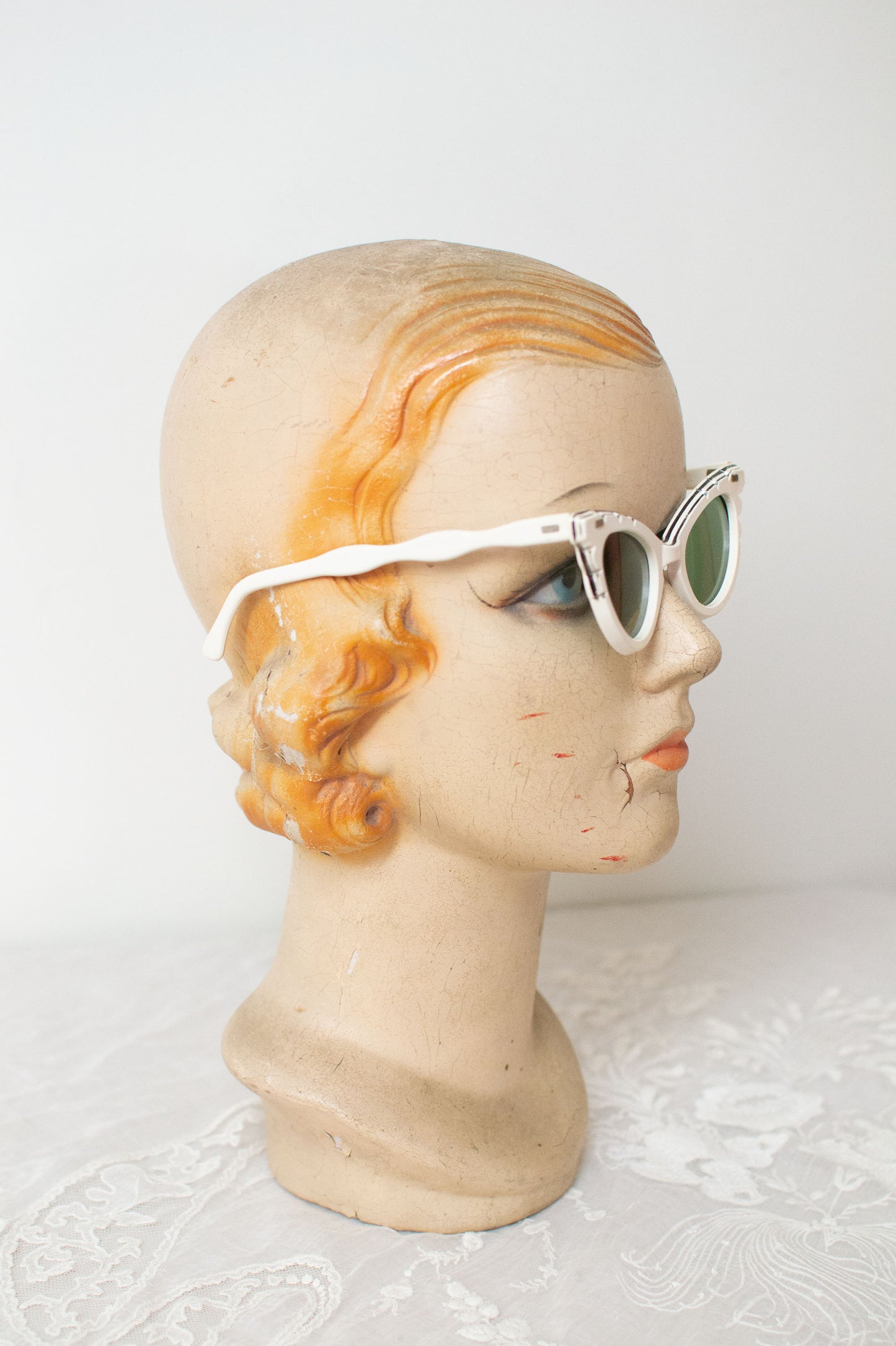 1950s White Cat Eye Sunglasses