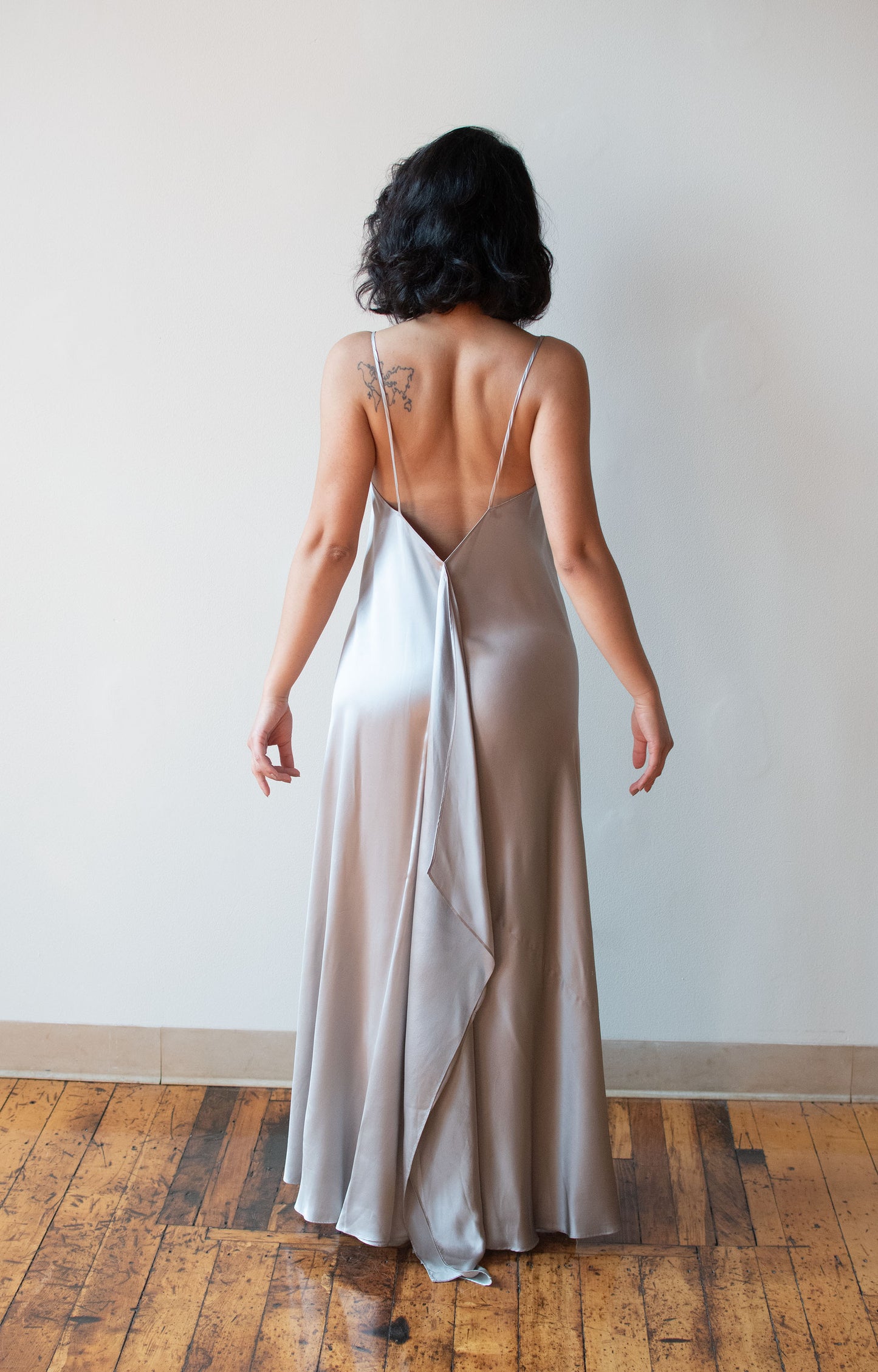 Gray Silk Slip Dress | Donna Karan