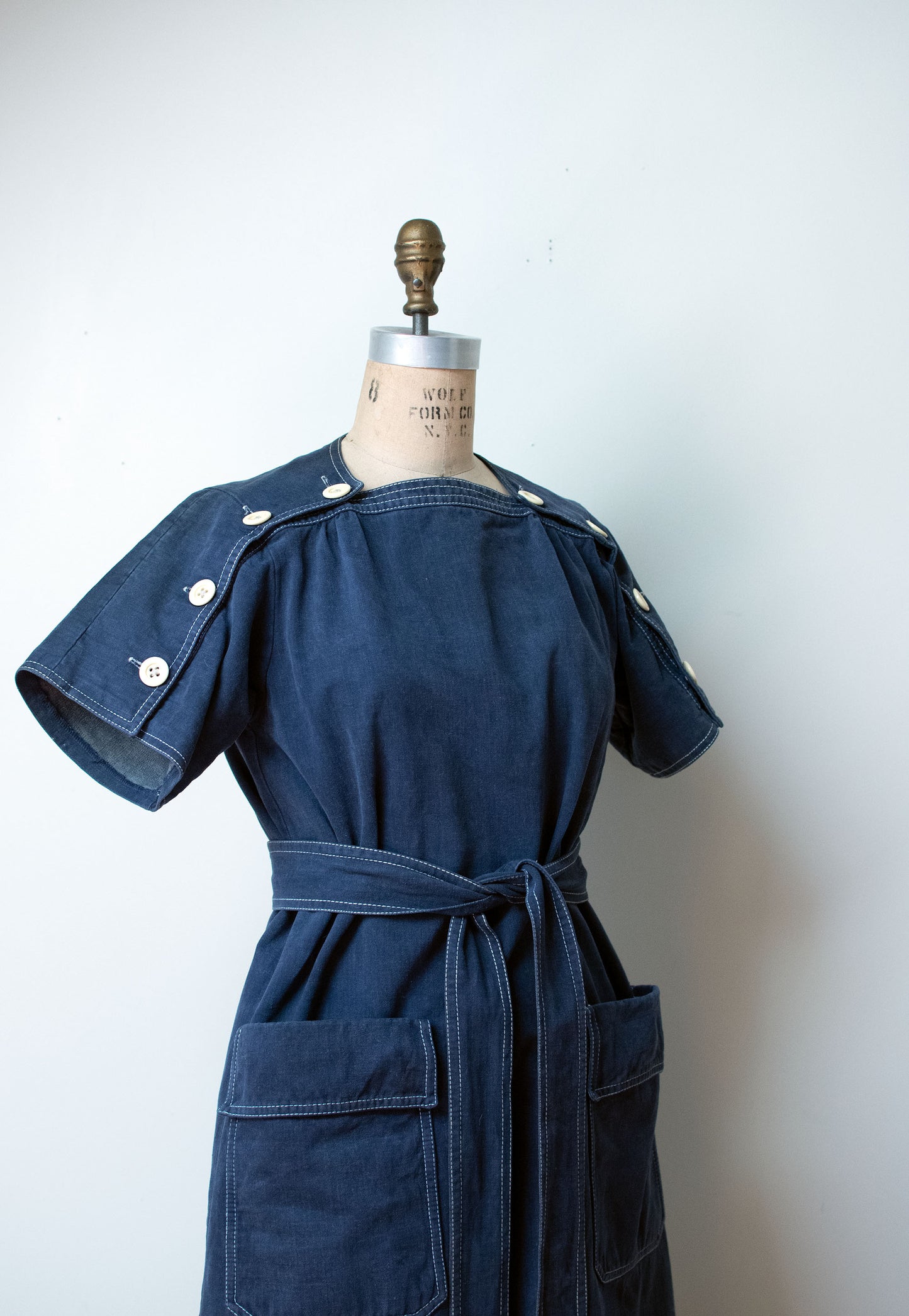 1970s Brushed Denim Dress