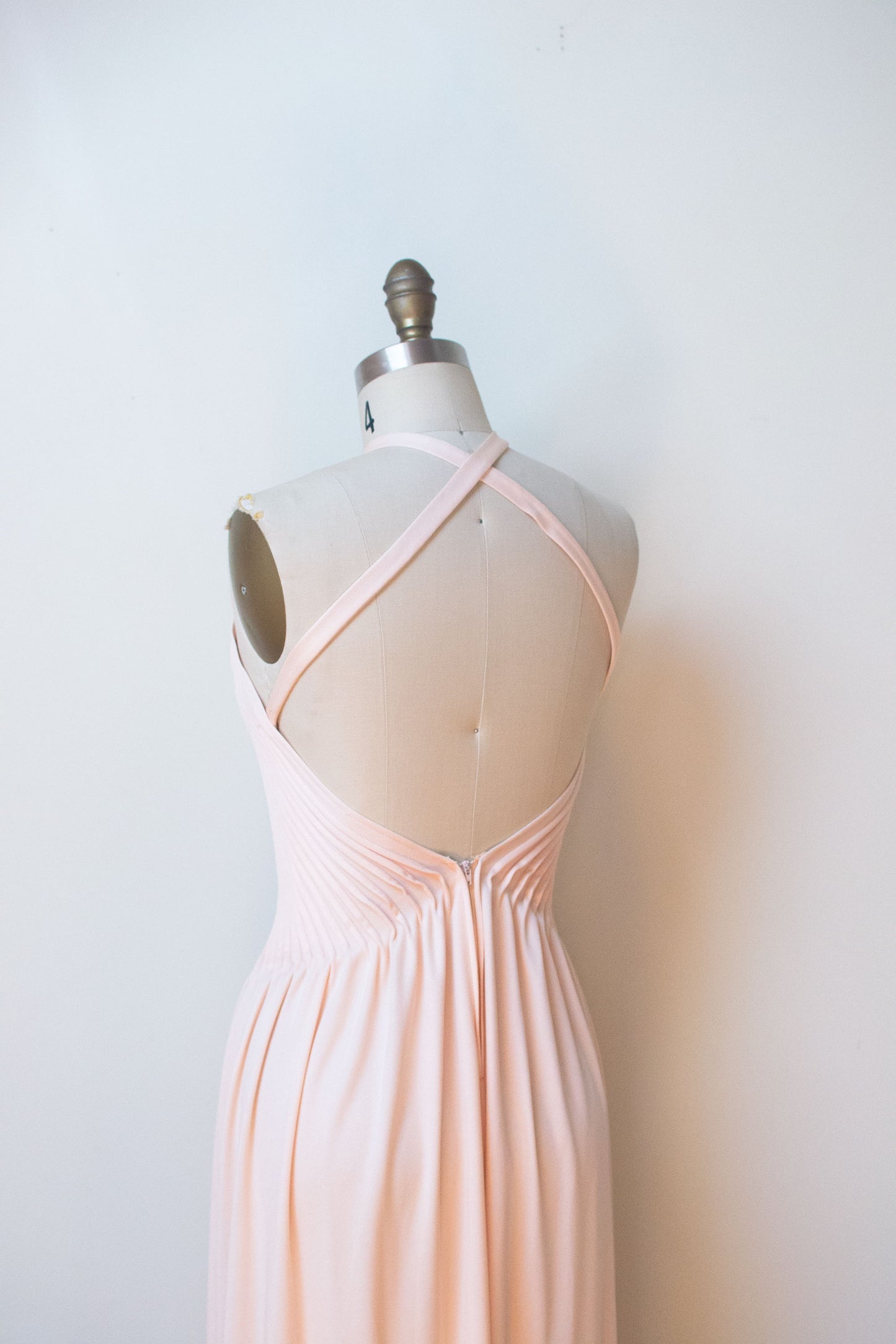 1970s Pleated Blush Dress | Albert Nipon