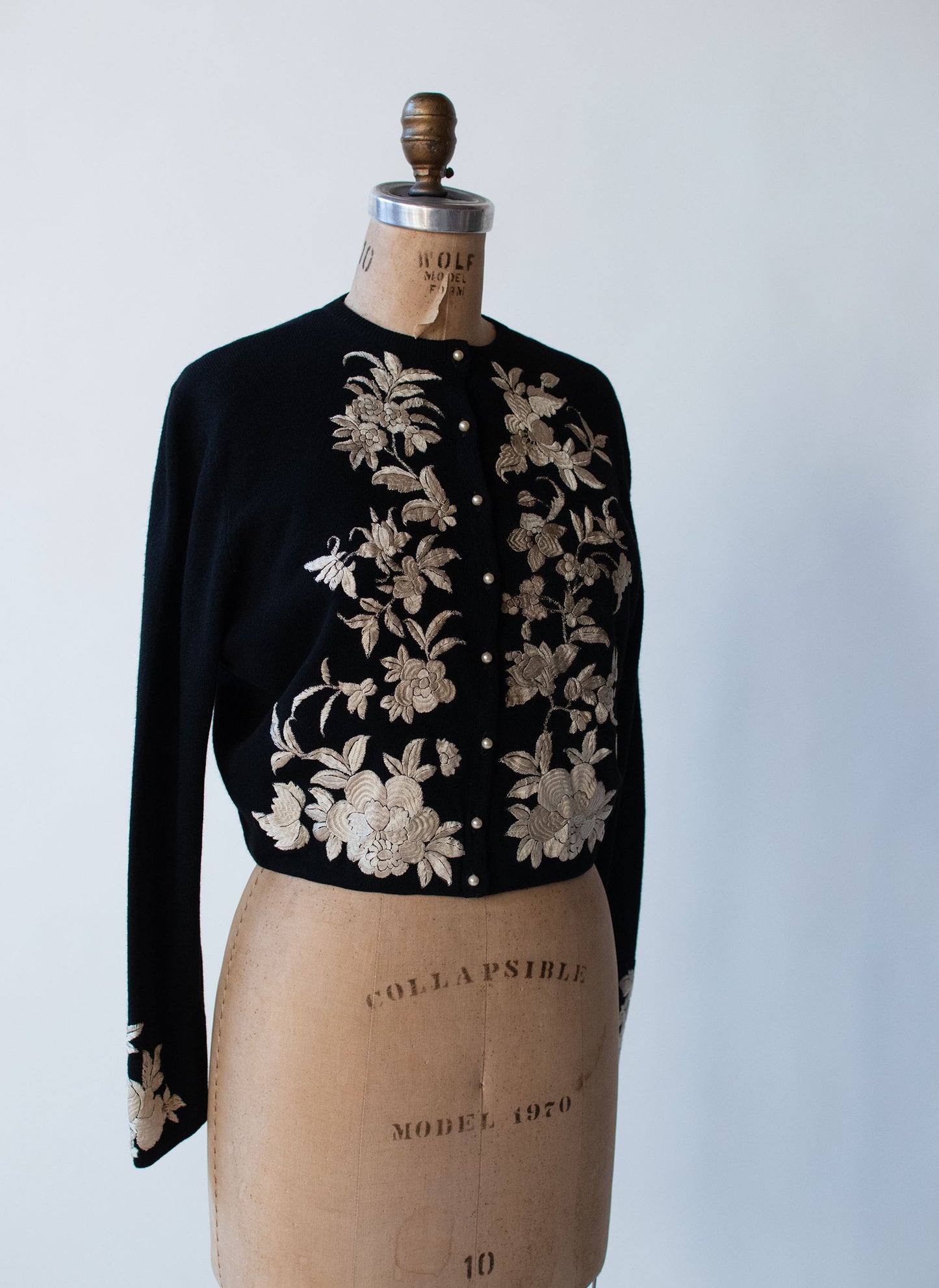 1950s Embroidered Cashmere Cardigan | Hellen Bond Carruthers