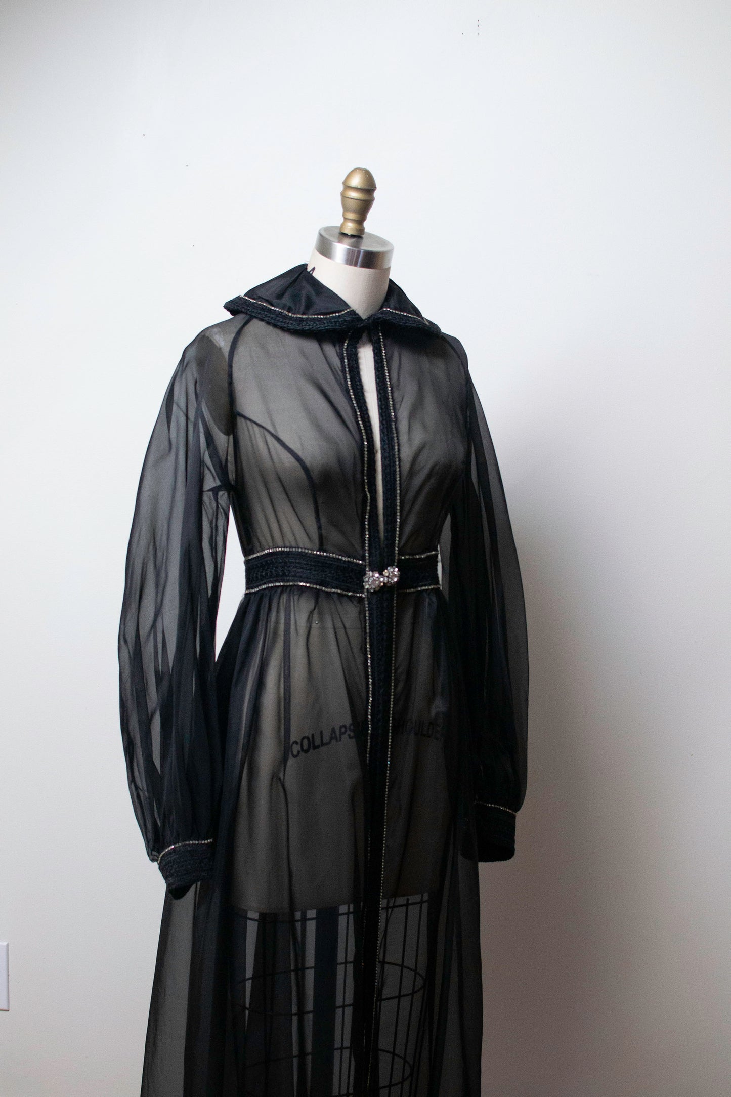 1960s Sheer Black Evening Dress/Jacket