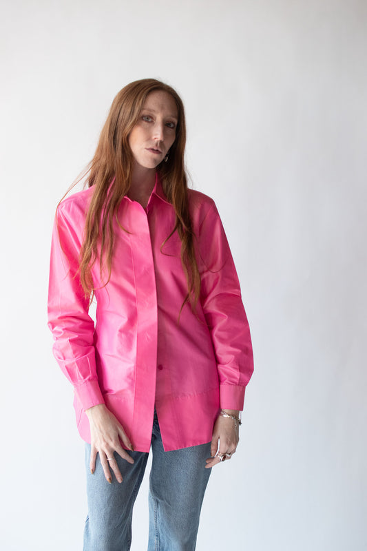 Iridescent Pink Shirt  | Yves Saint Laurent Rive Gauche