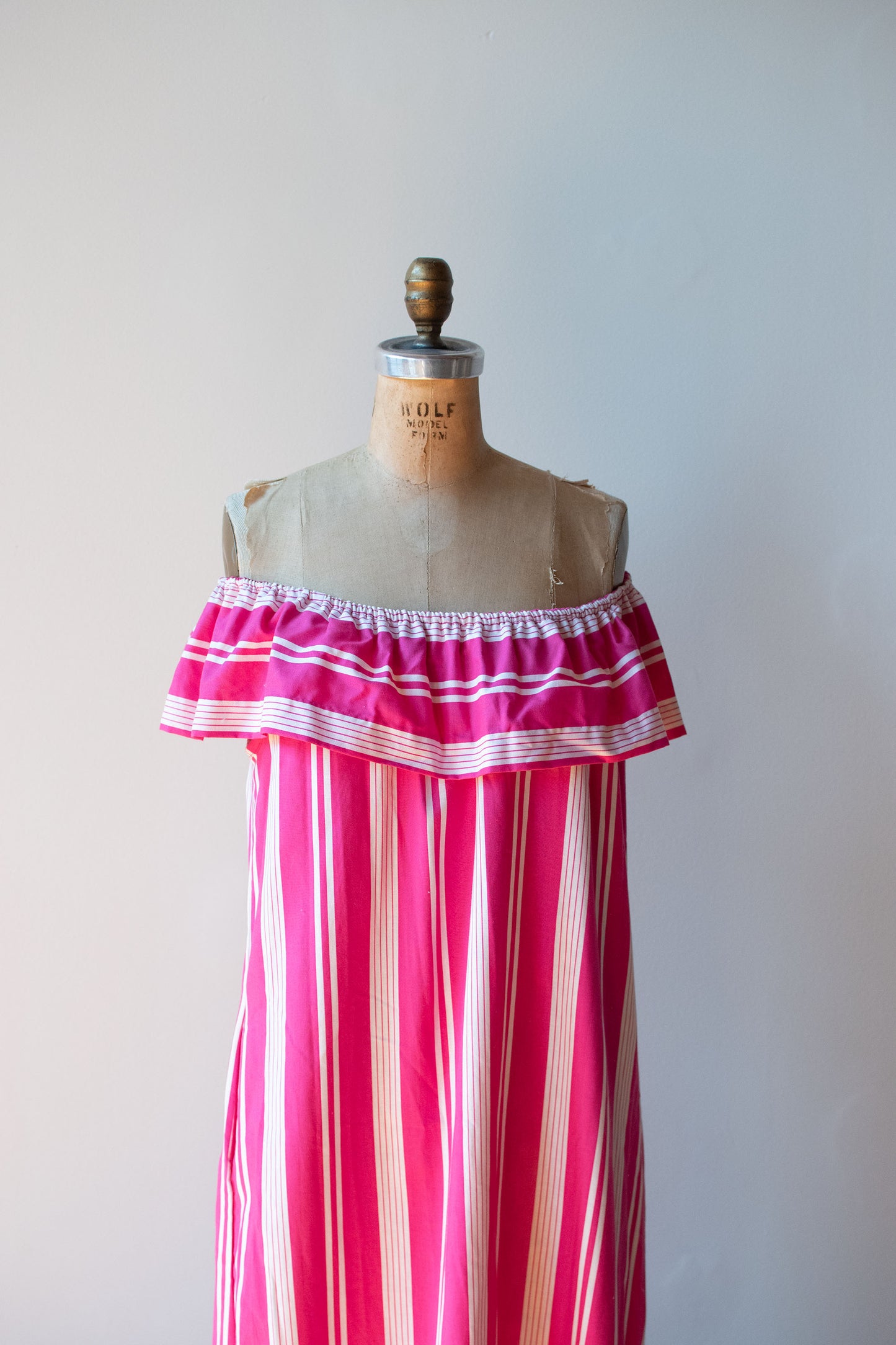 1980s Pink Striped Dress | David Brown