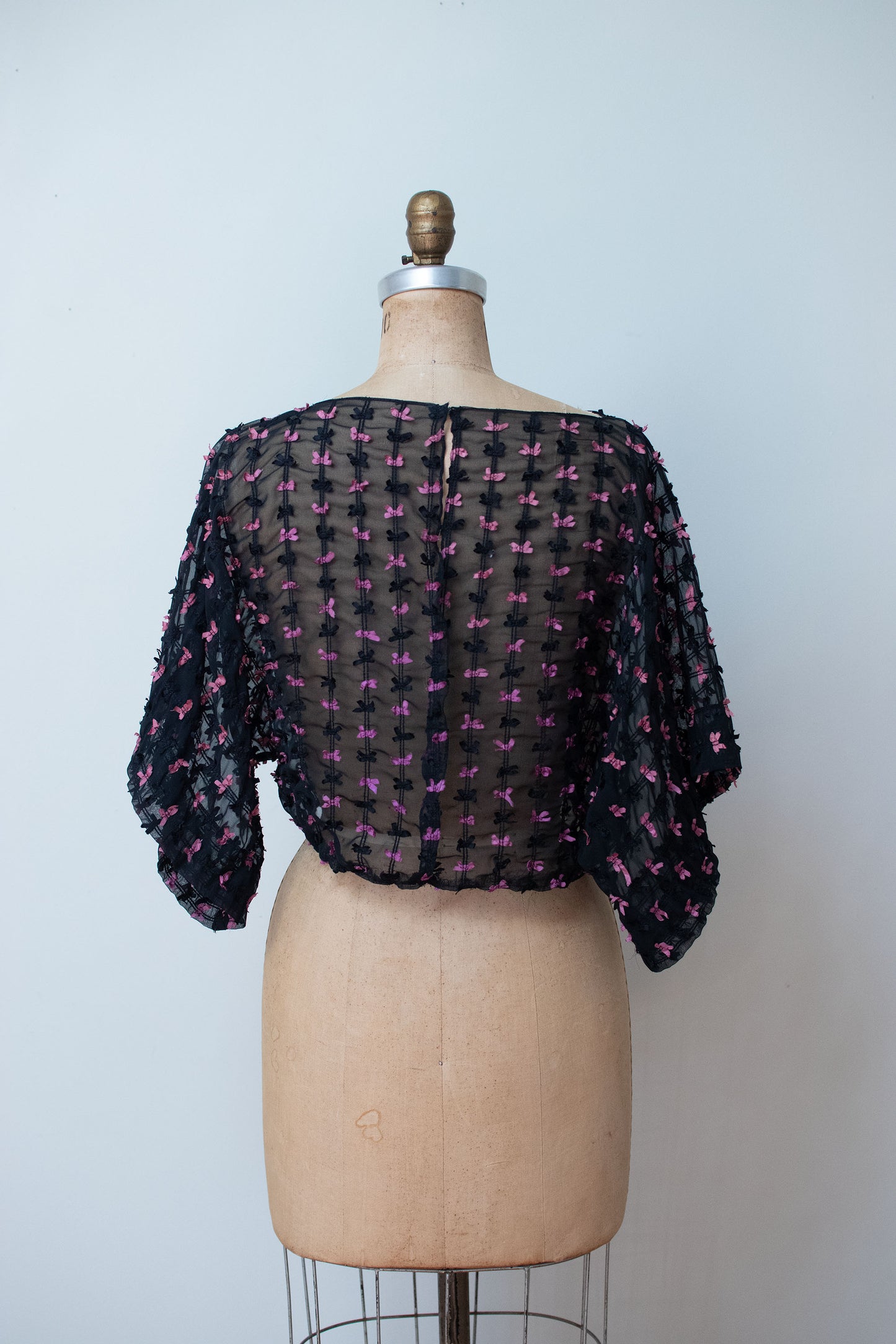 1970s Sheer Bow Blouse