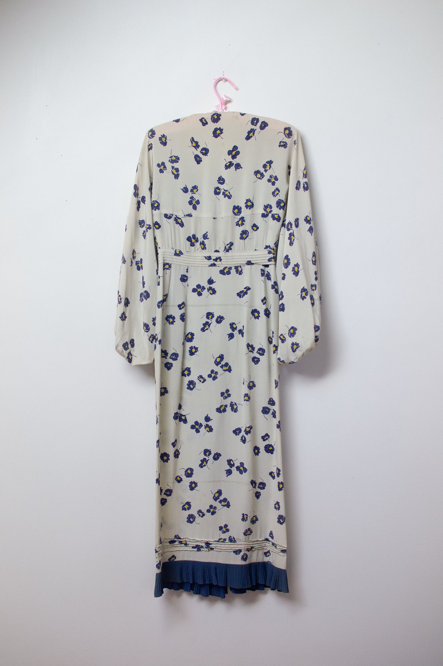 1930s Silk Floral Print Balloon Sleeve Dress | AS IS