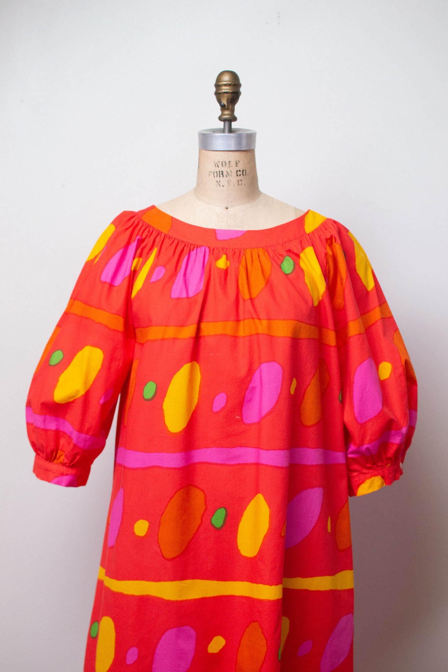 1980s Orange Polka Dot Dress | Marimekko