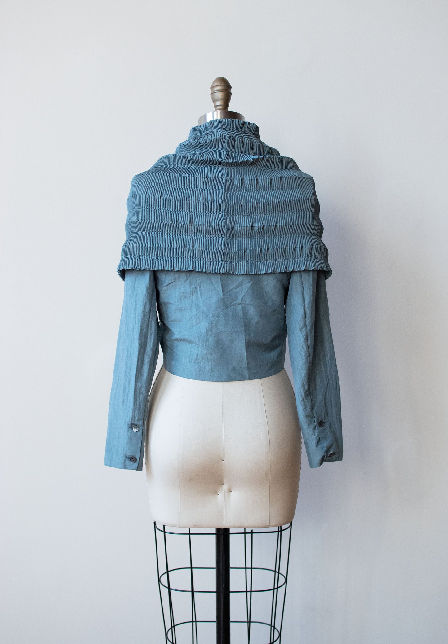 Pleated Teal Blouse | Romeo Gigli for Callaghan