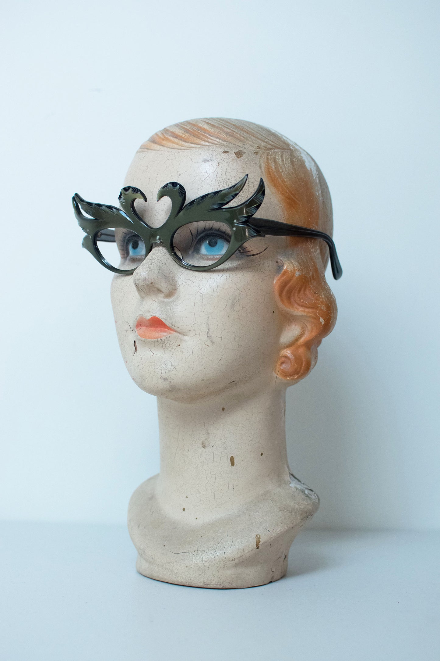 1950s Carved Swan Eyeglasses