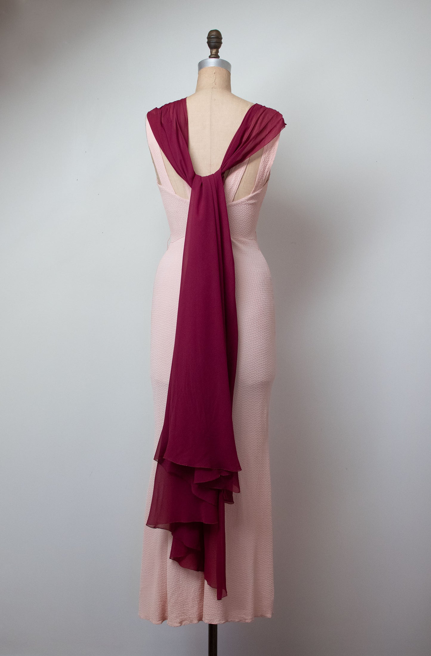 1930s Pink Crepe Gown