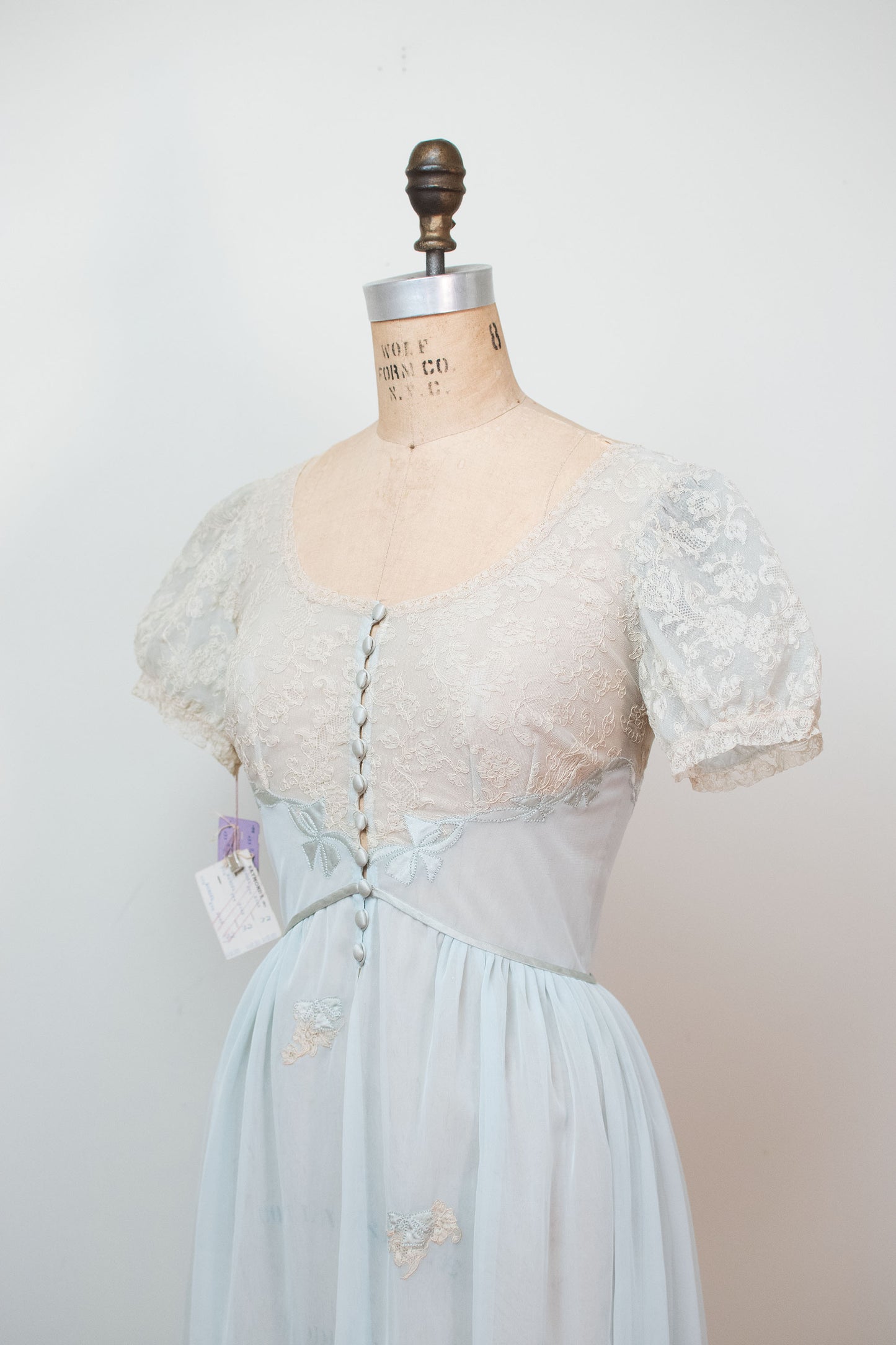 1950s Pale Blue Peignoir Robe