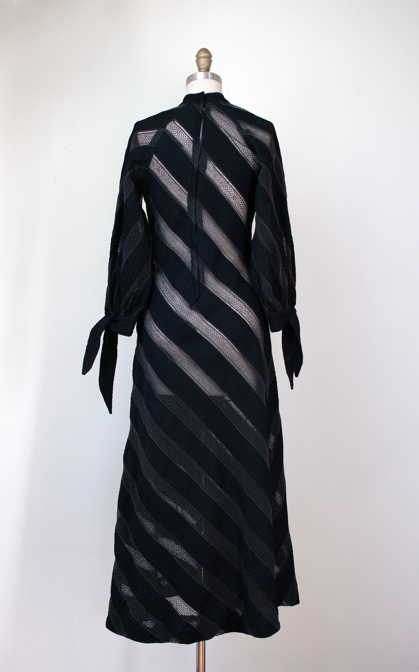 1970s Black Pintuck Dress